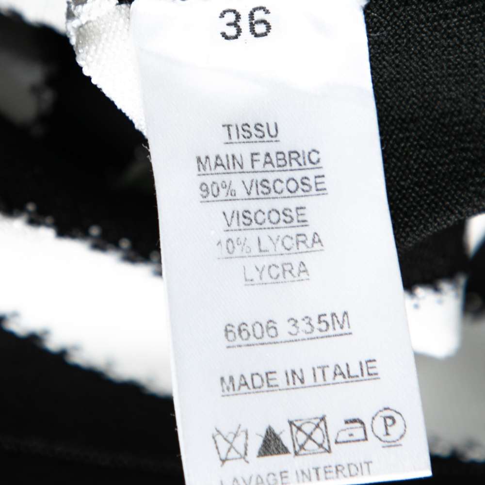 Balmain Monochrome Patterned Knit Mini Skirt S