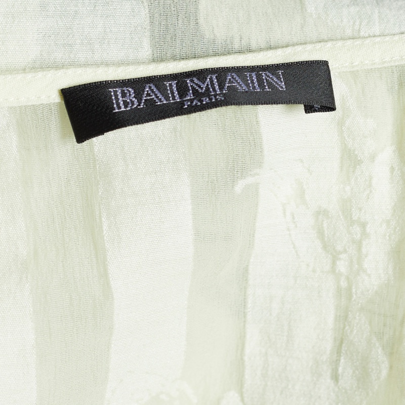 Balmain Yellow Harlequin Check Jacquard Sleeveless Tank Top S