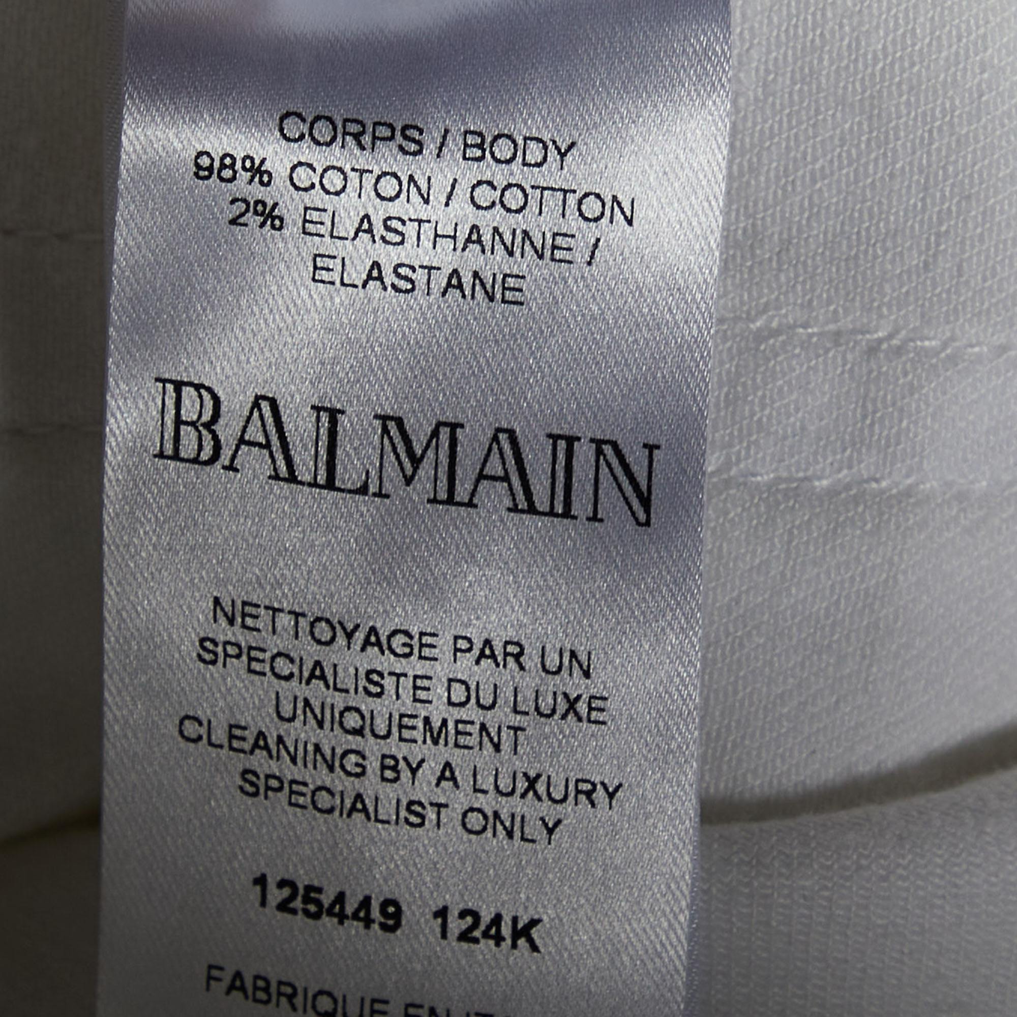 Balmain White Denim Zip Hem Detail Jeans S