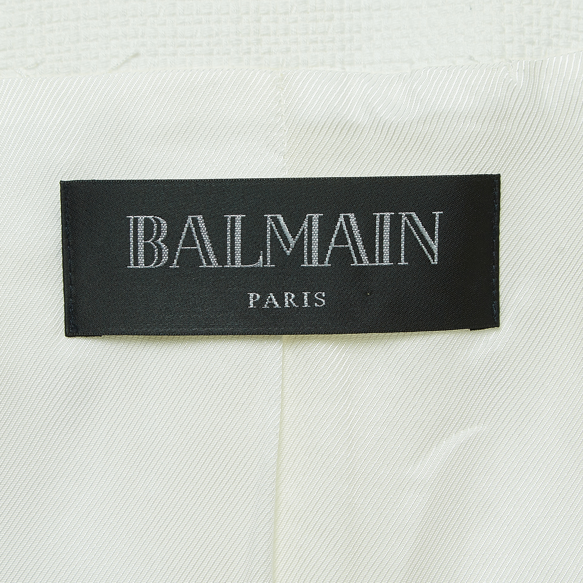 Balmain White Cotton Double Breasted Sleeveless Blazer S