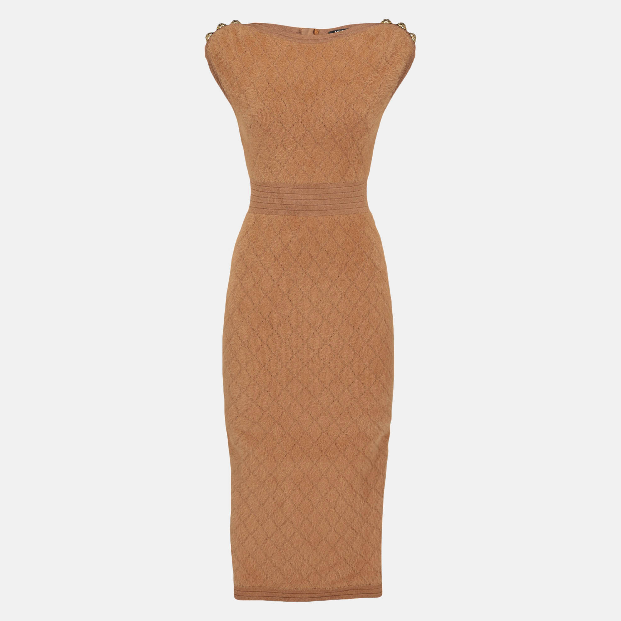 Balmain  Women's Synthetic Fibers Longuette Dress - Brown - M