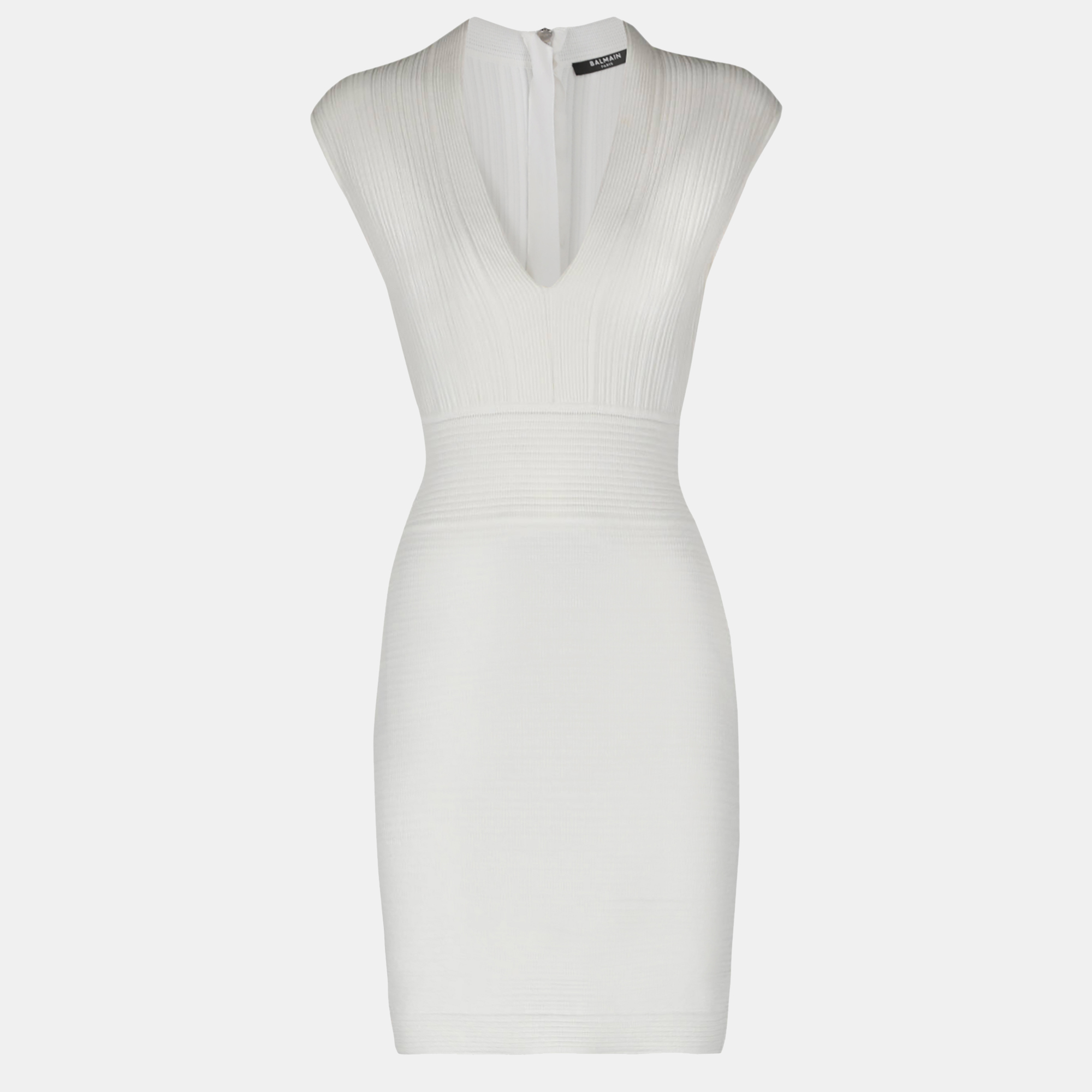 Balmain  Women's Synthetic Fibers Mini Dress - White - M