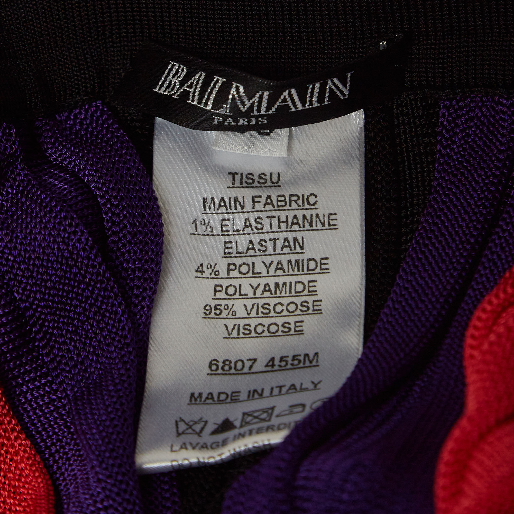 Balmain Multicolor Patterned Knit Elasticated Waist Pants S