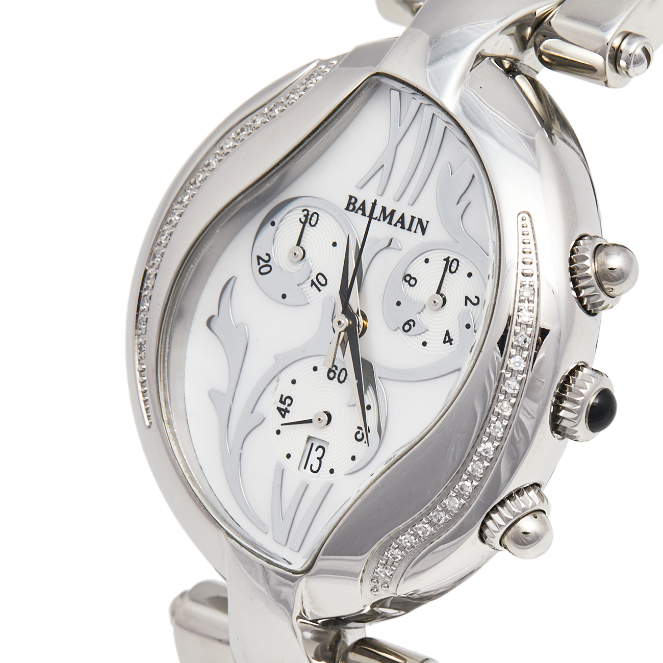 

Balmain Mother of Pearl Stainless Steel Diamonds Excessive Chrono, White