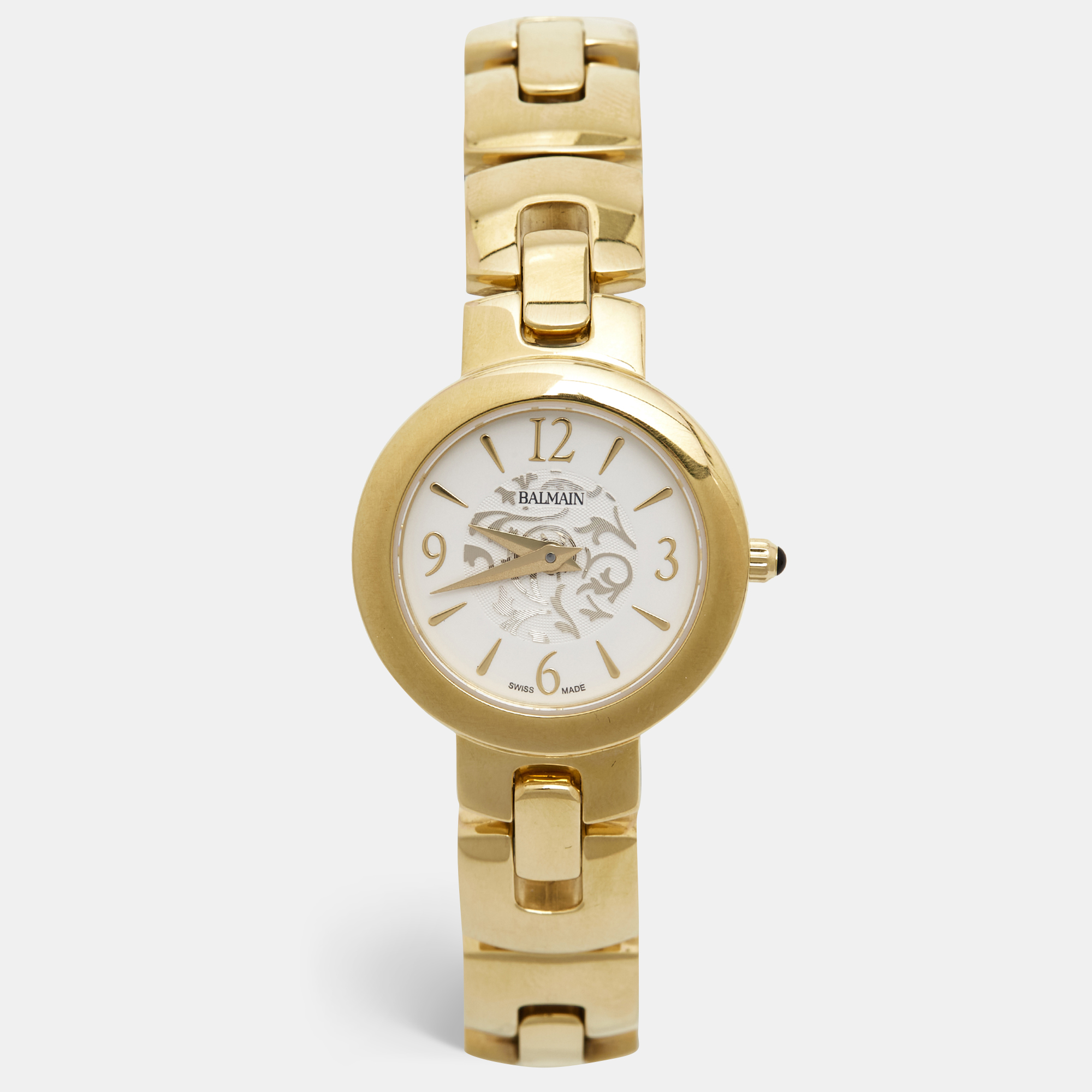 Balmain silver gold plated stainless steel balmya b4810.33.14 women's wristwatch 27 mm