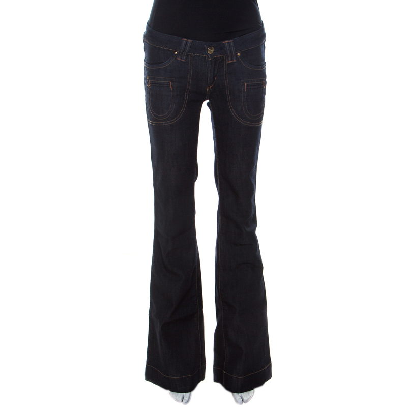 Image of Barbara Bui Indigo Denim Low Rise Flared Jeans S