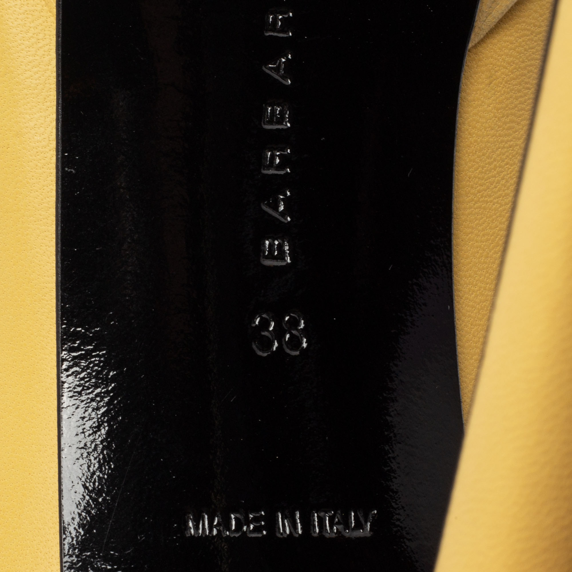 Barbara Bui Yellow Leather Platform Pumps Size 38