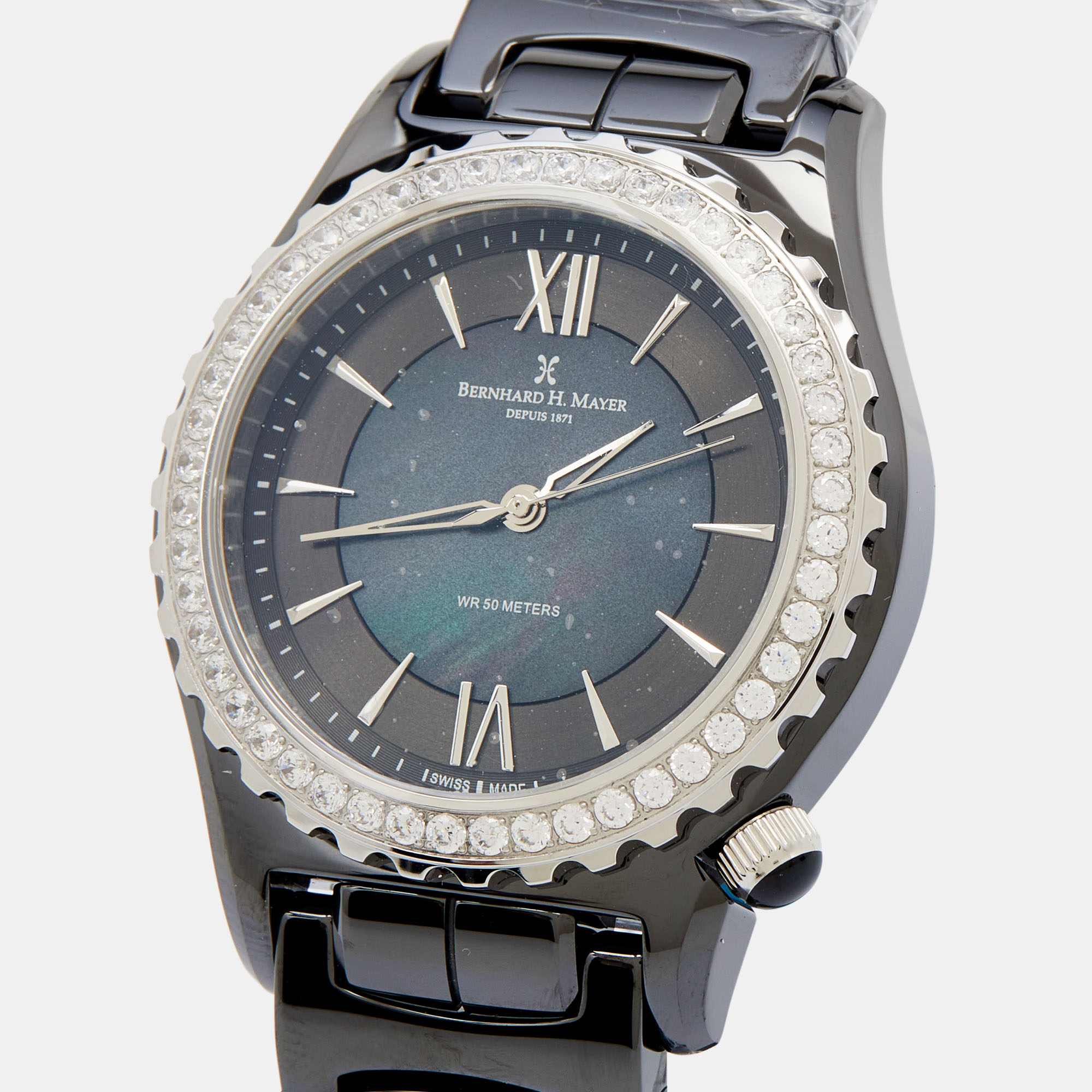 

Bernhard H. Mayer Black Mother Of Pearl Black Ceramic Stainless Steel La Vida BH17P/CW Women's Wristwatch