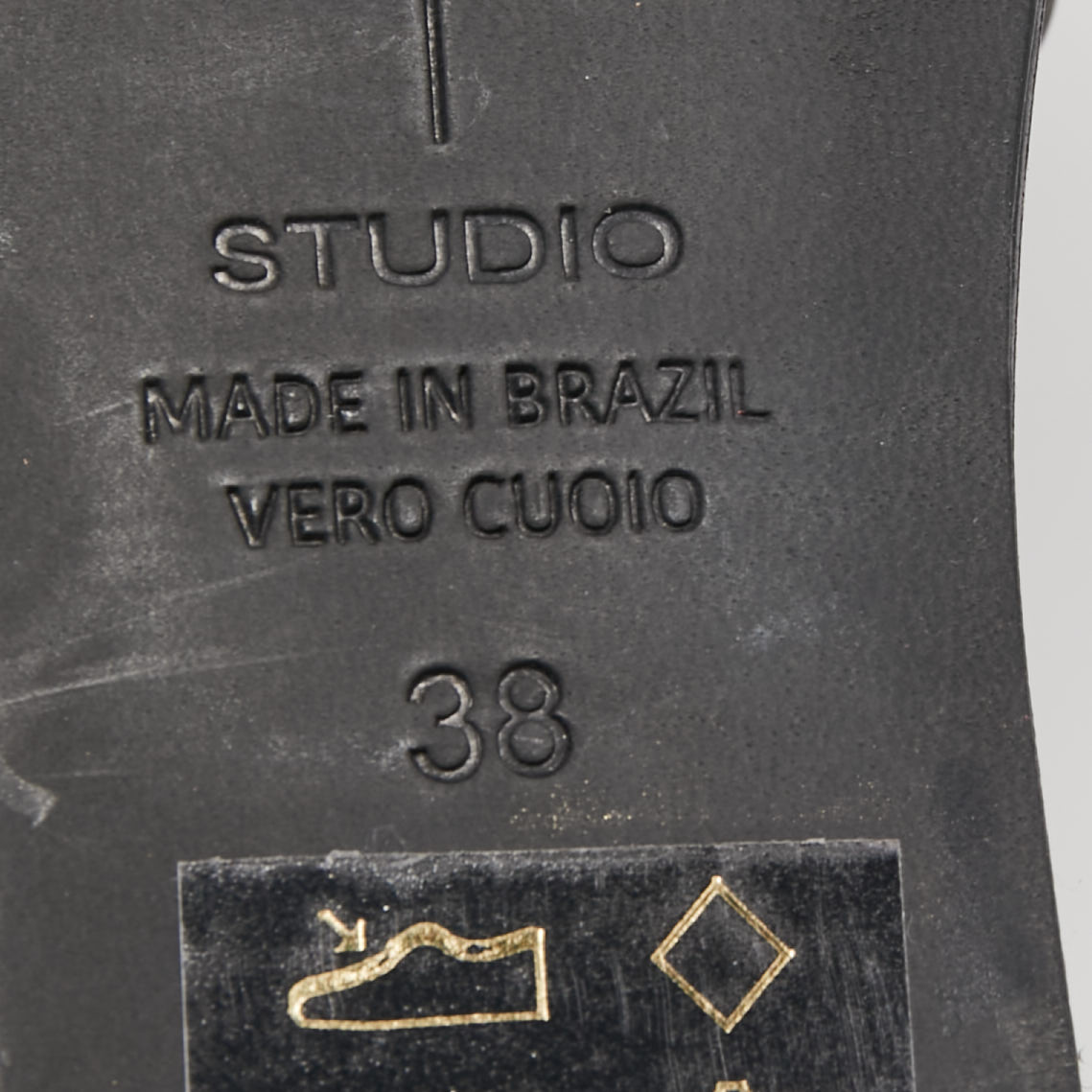 Black Suede Studio X Caroline Stanbury Black PVC Wedge Slides Size 38
