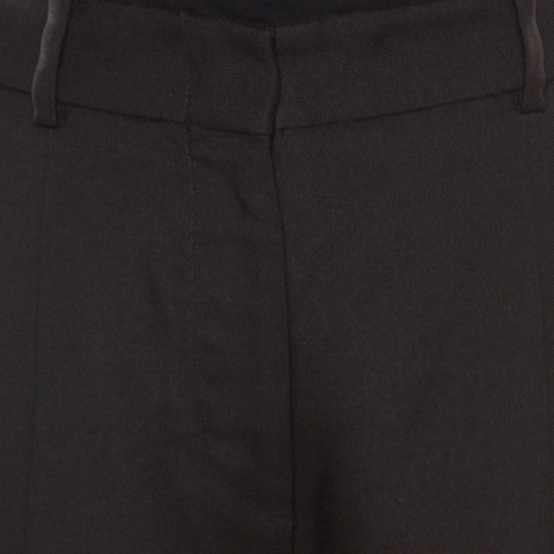 Borbonese Black Satin Paneled Straight Fit Trousers M