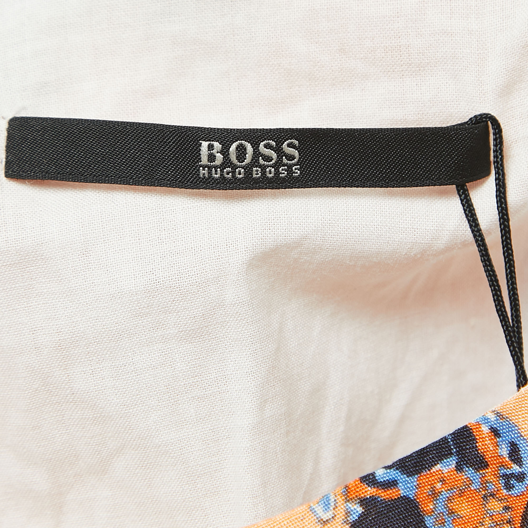 Boss By Hugo Boss Orange Print Silk Mini Dress M
