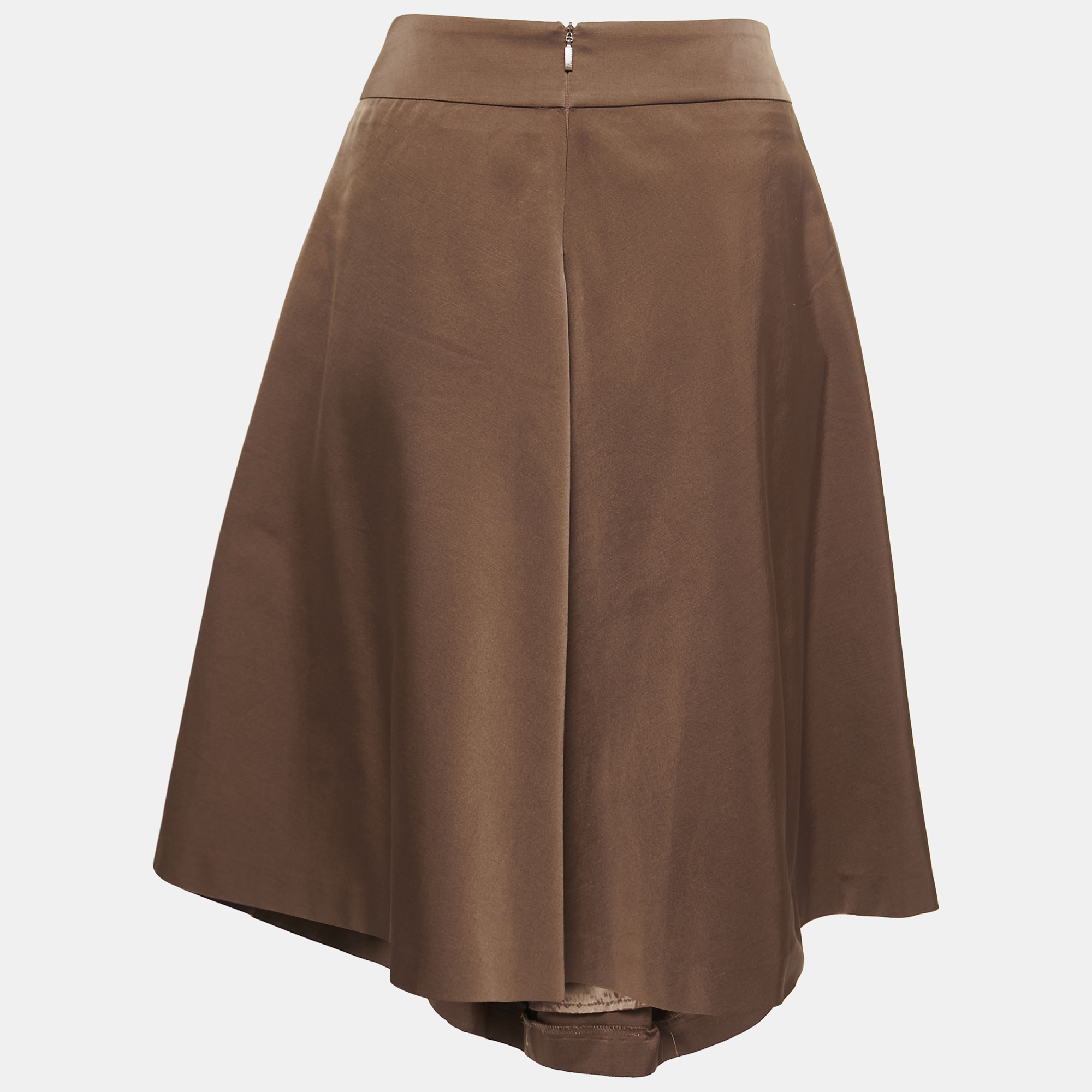 

Boss By Hugo Boss Brown Crepe Belted A-Line Skirt