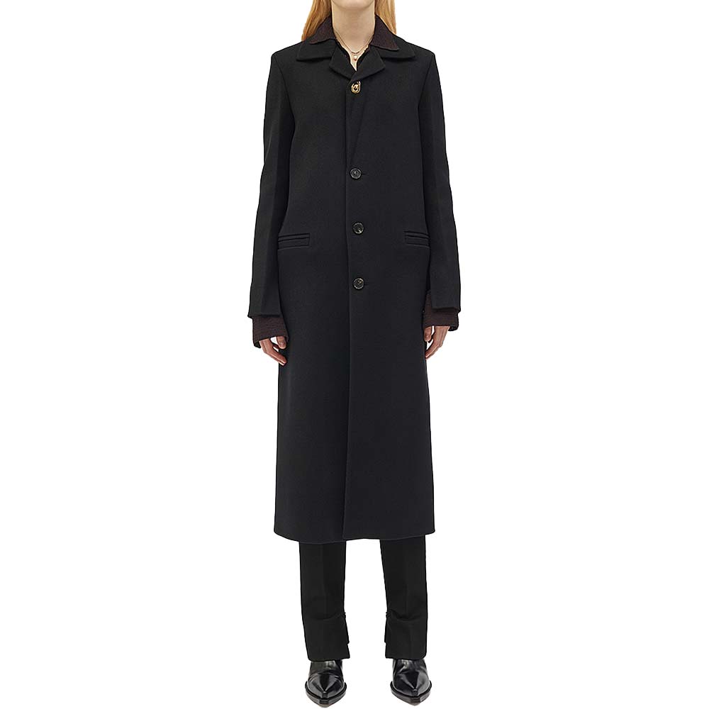 Image of Bottega Veneta Black Wool Coat Size