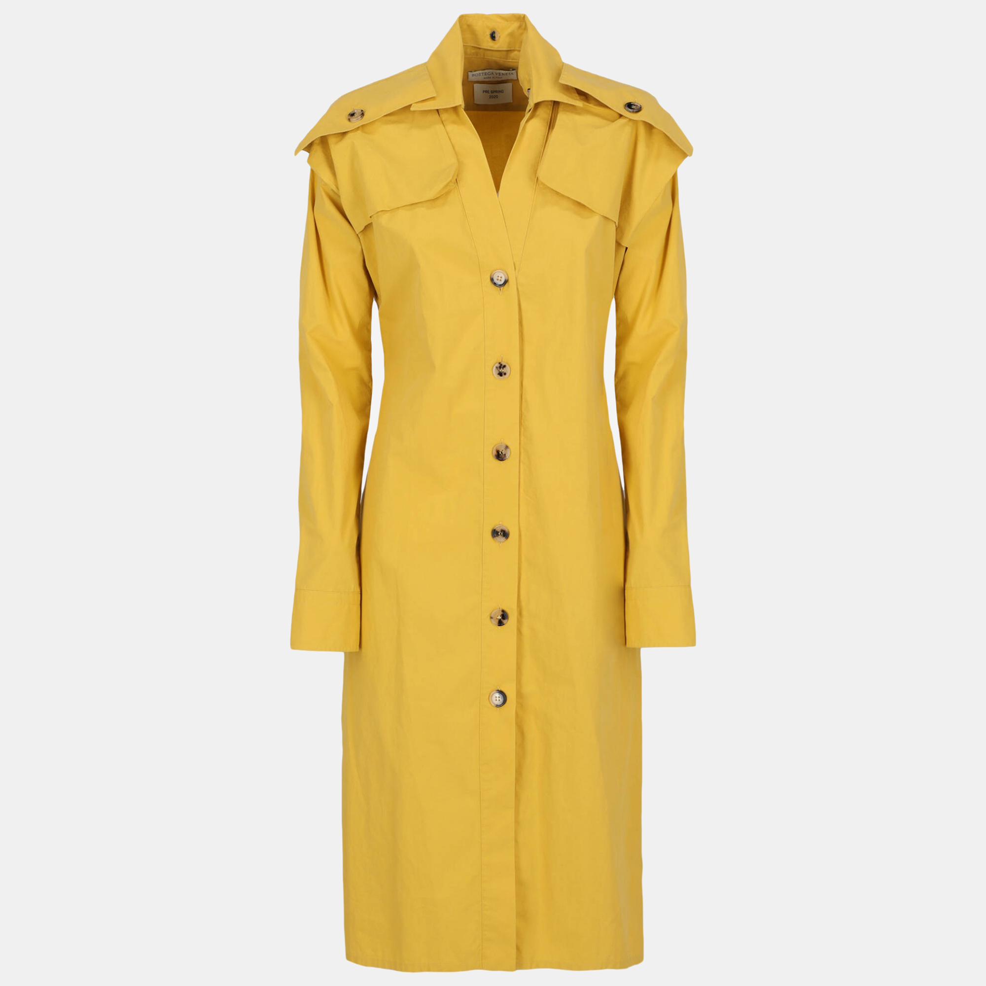 Bottega Veneta Women's Cotton Longuette Dress - Yellow - S