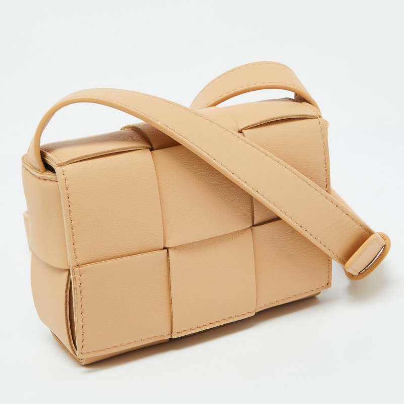 Bottega Veneta Beige Intrecciato Leather Mini Candy Cassette Crossbody Bag