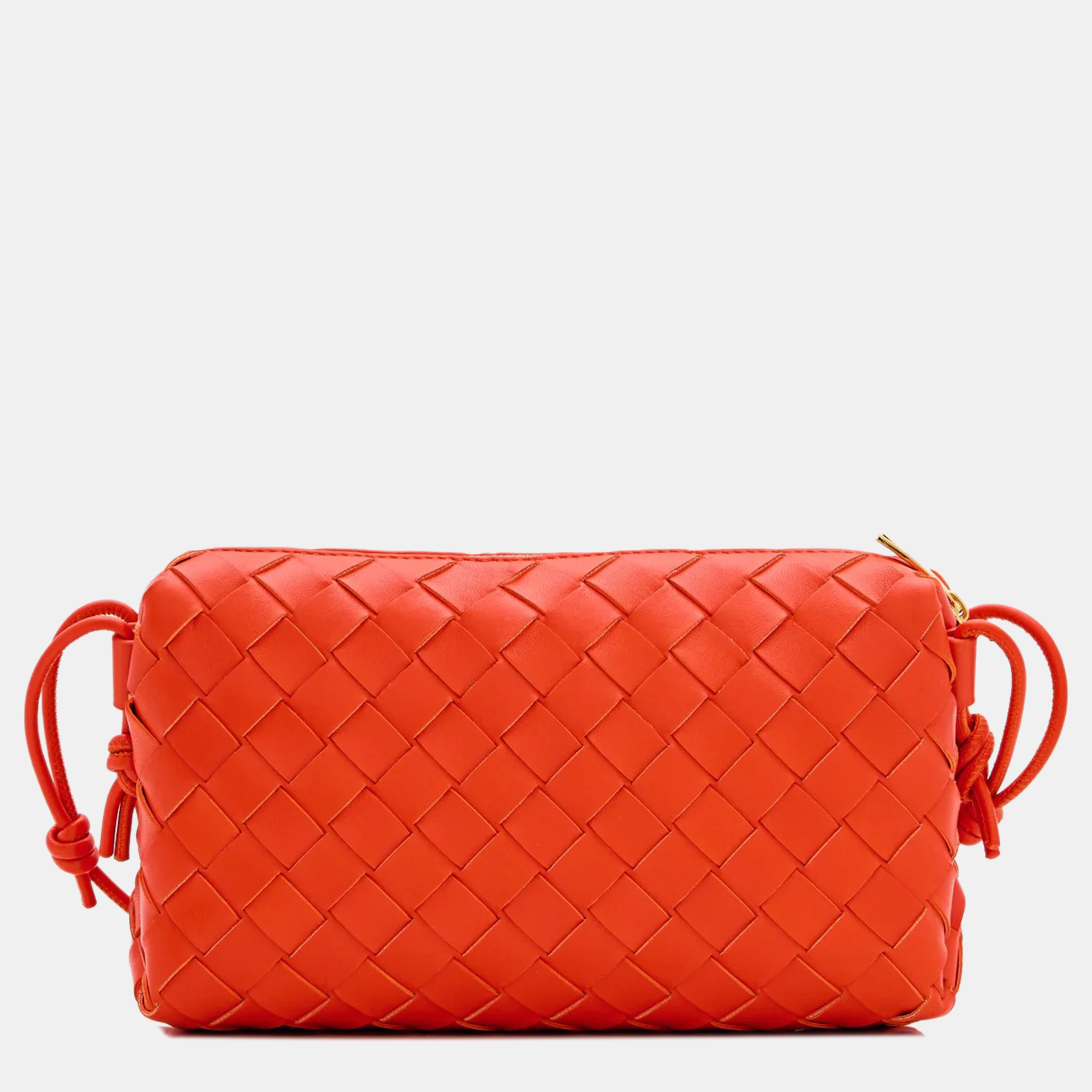 Bottega Veneta Red Leather Loop Baguette Shoulder Bag