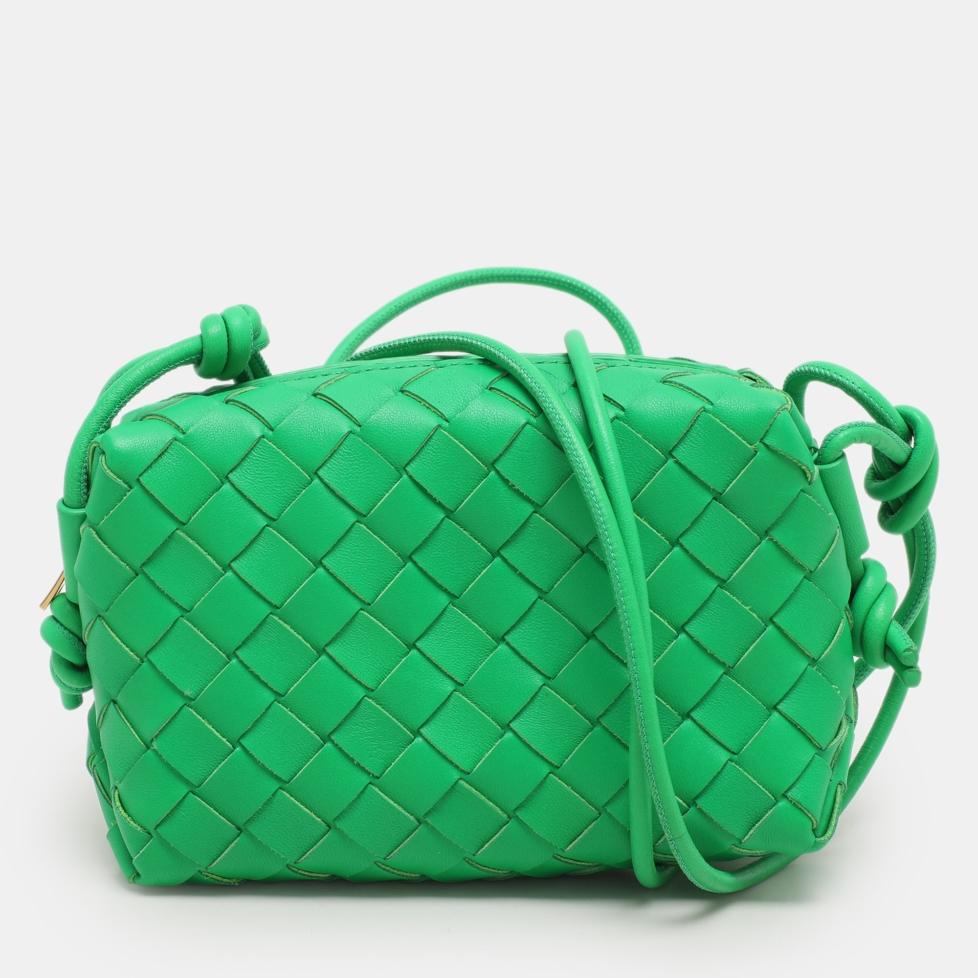 Bottega Veneta Green Intrecciato Leather Mini Loop Camera Crossbody Bag
Bottega Veneta Green Intrecciato Leather Mini Loop Camera Crossbody Bag