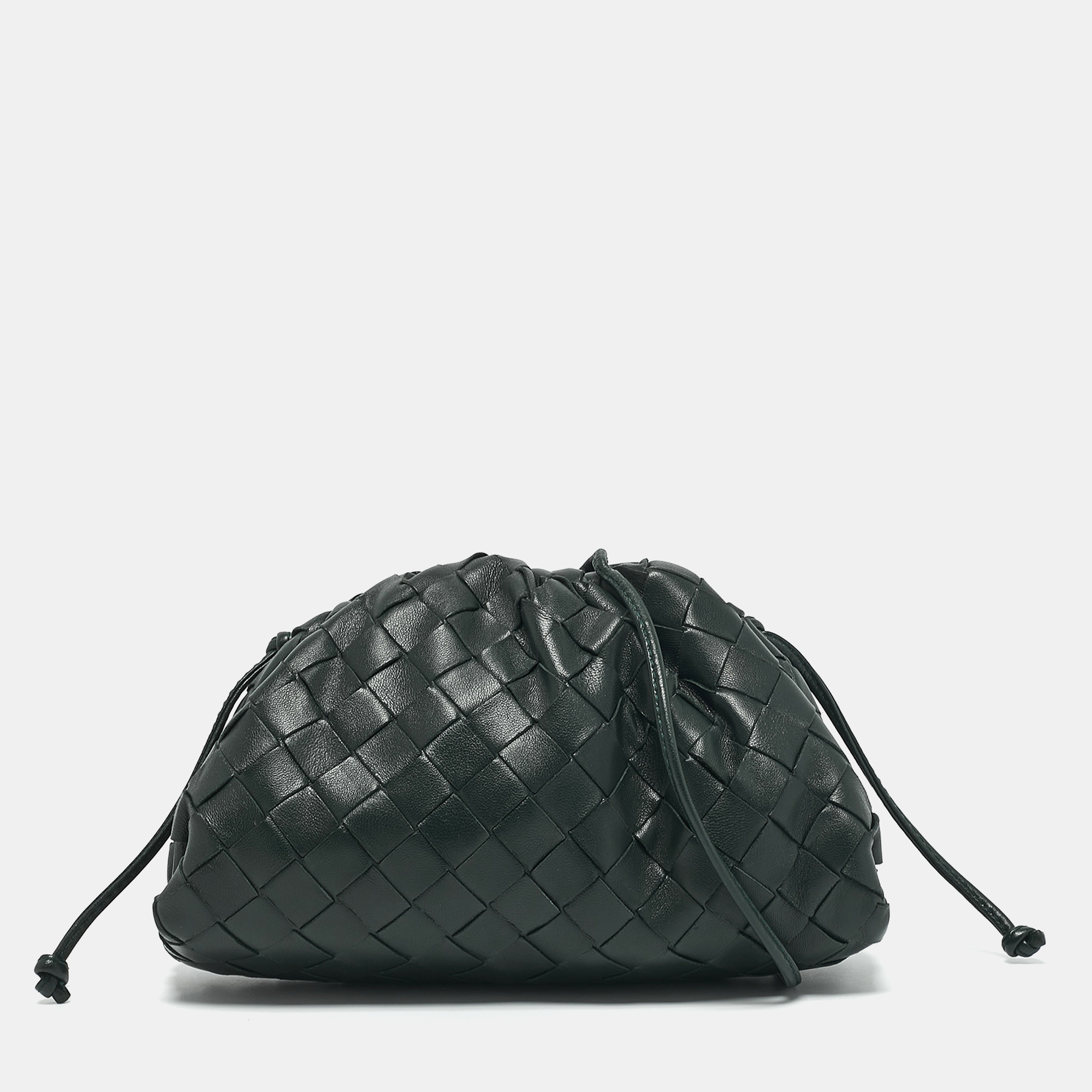 Bottega Veneta Dark Green Intrecciato Leather Mini The Pouch Bag
Bottega Veneta Dark Green Intrecciato Leather Mini The Pouch Bag