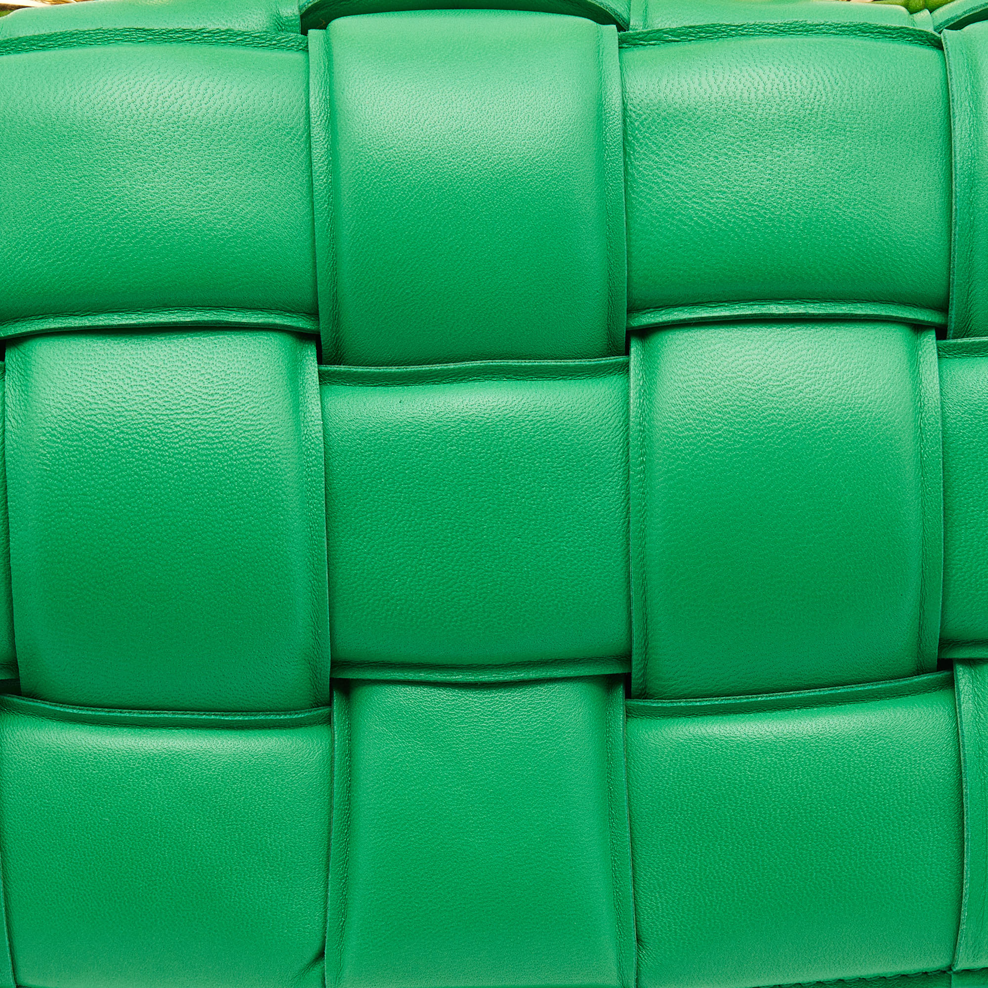 Bottega Veneta Green Padded Leather Chain Cassette Shoulder Bag