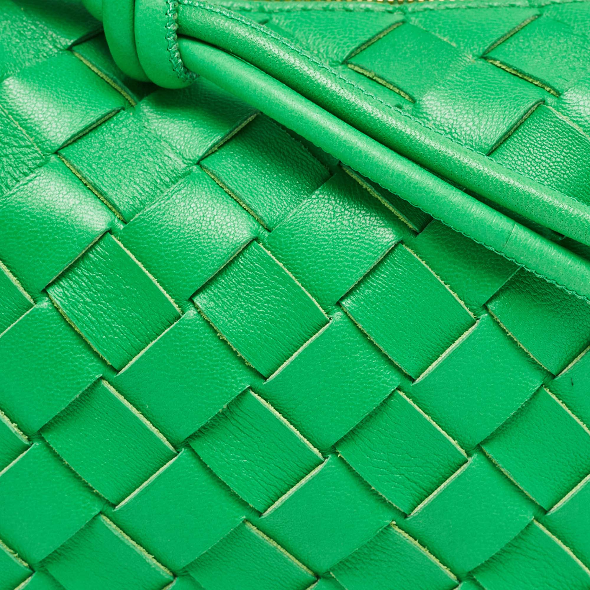 Bottega Veneta Green Intrecciato Leather Mini Loop Camera Crossbody Bag