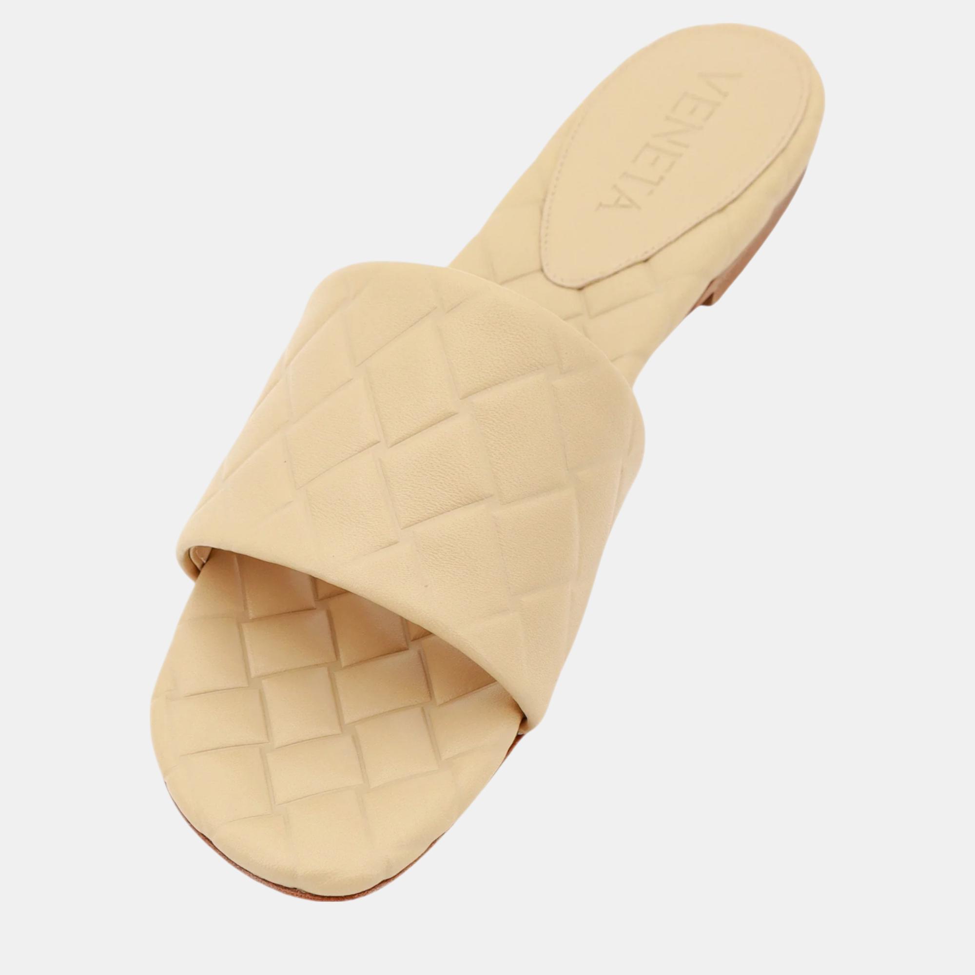 Bottega Veneta Beige Leather Amy Slide EU 37