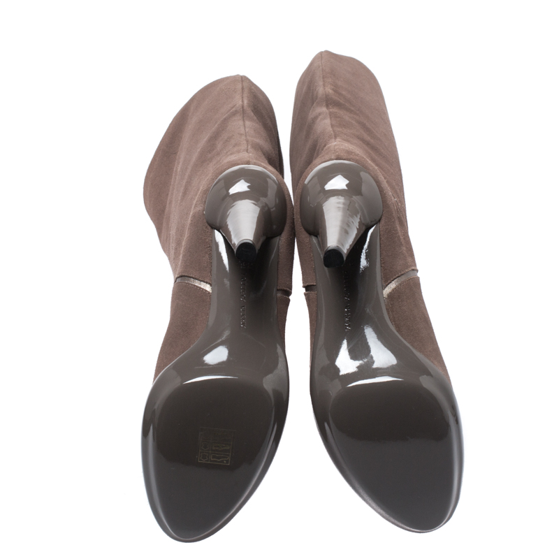 Bottega Veneta Grey Suede Mid Calf Boots Size 38.5