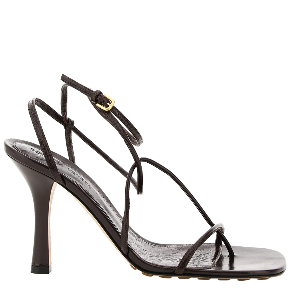 Image of Bottega Veneta Black Bv Line Leather Sandals Size EU