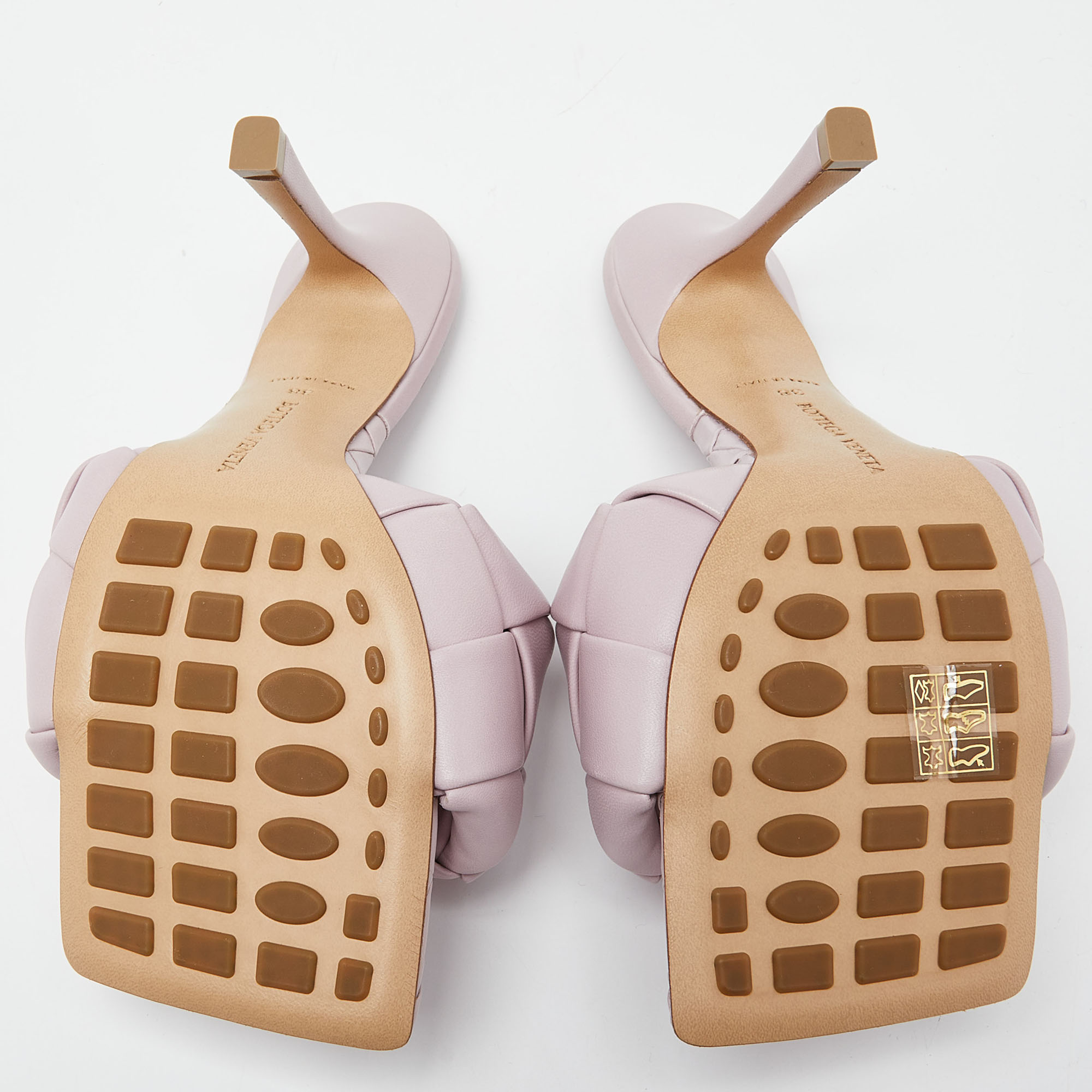 Bottega Veneta Lilac Intrecciato Leather Lido Slide Sandals Size 38