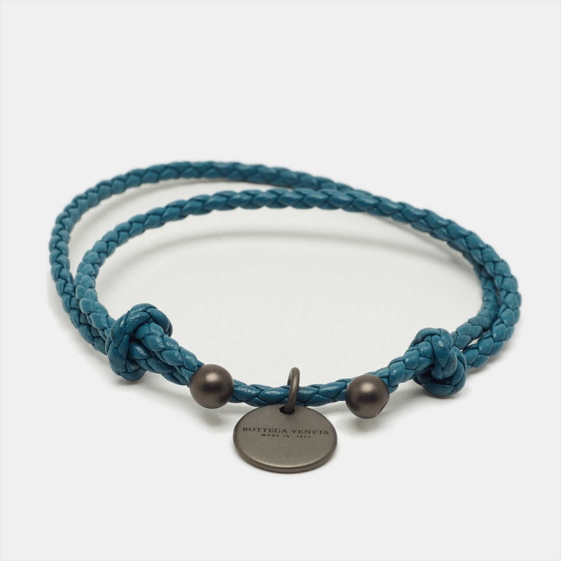 Bottega Veneta Blue Intrecciato Leather Adjustable Bracelet
Bottega Veneta Blue Intrecciato Leather Adjustable Bracelet