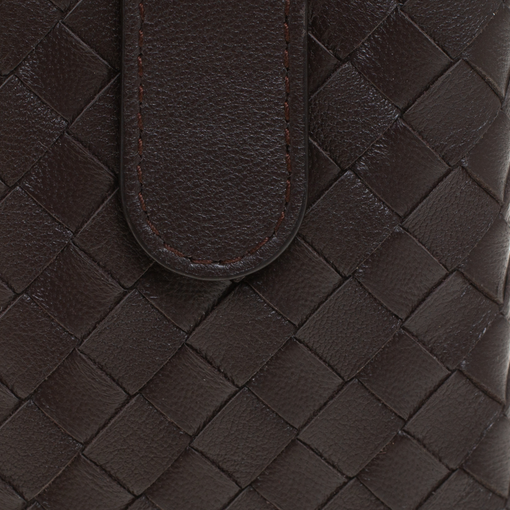 Bottega Veneta Brown Intrecciato Leather Phone Case