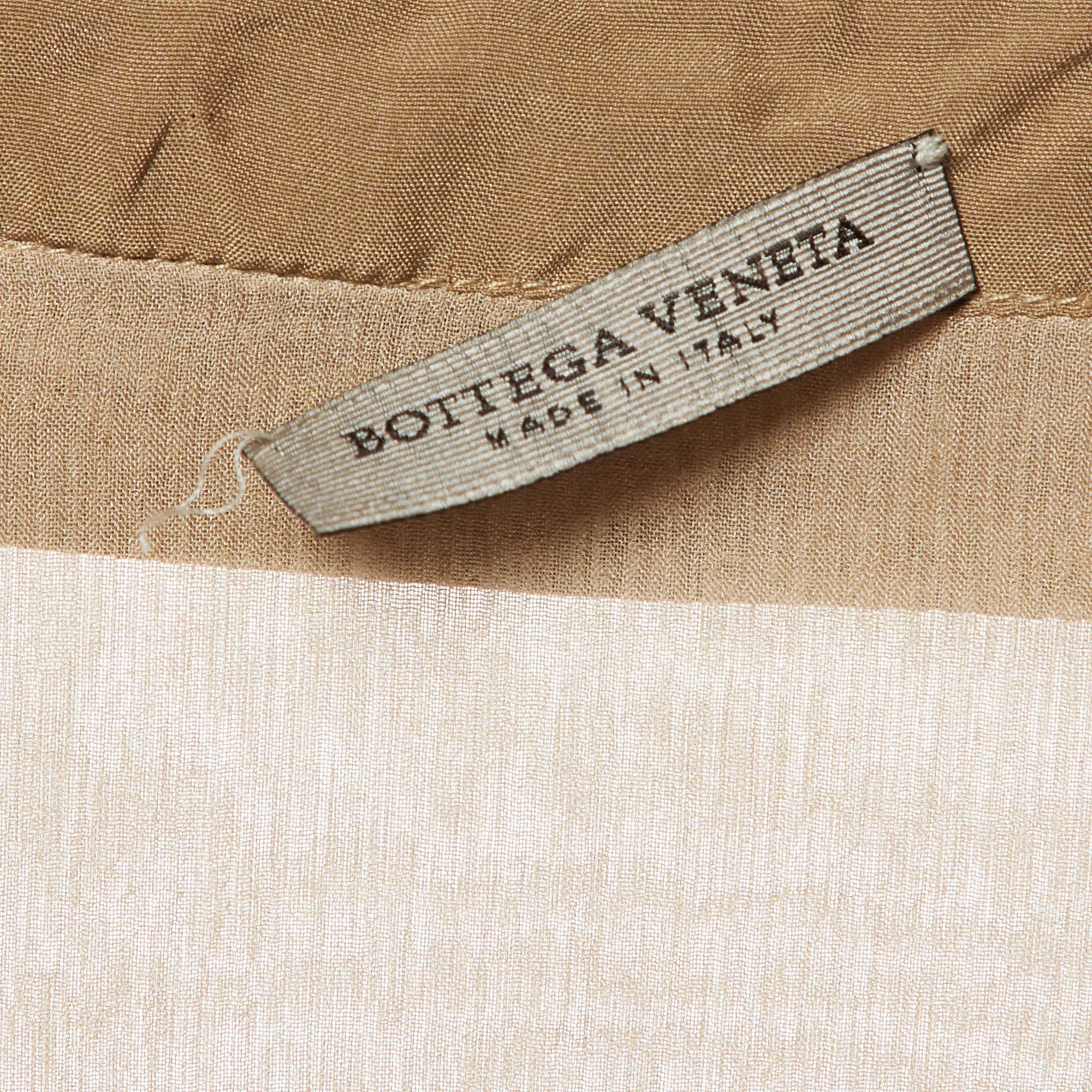 Bottega Veneta Beige Silk Crepe Full Sleeves Top M