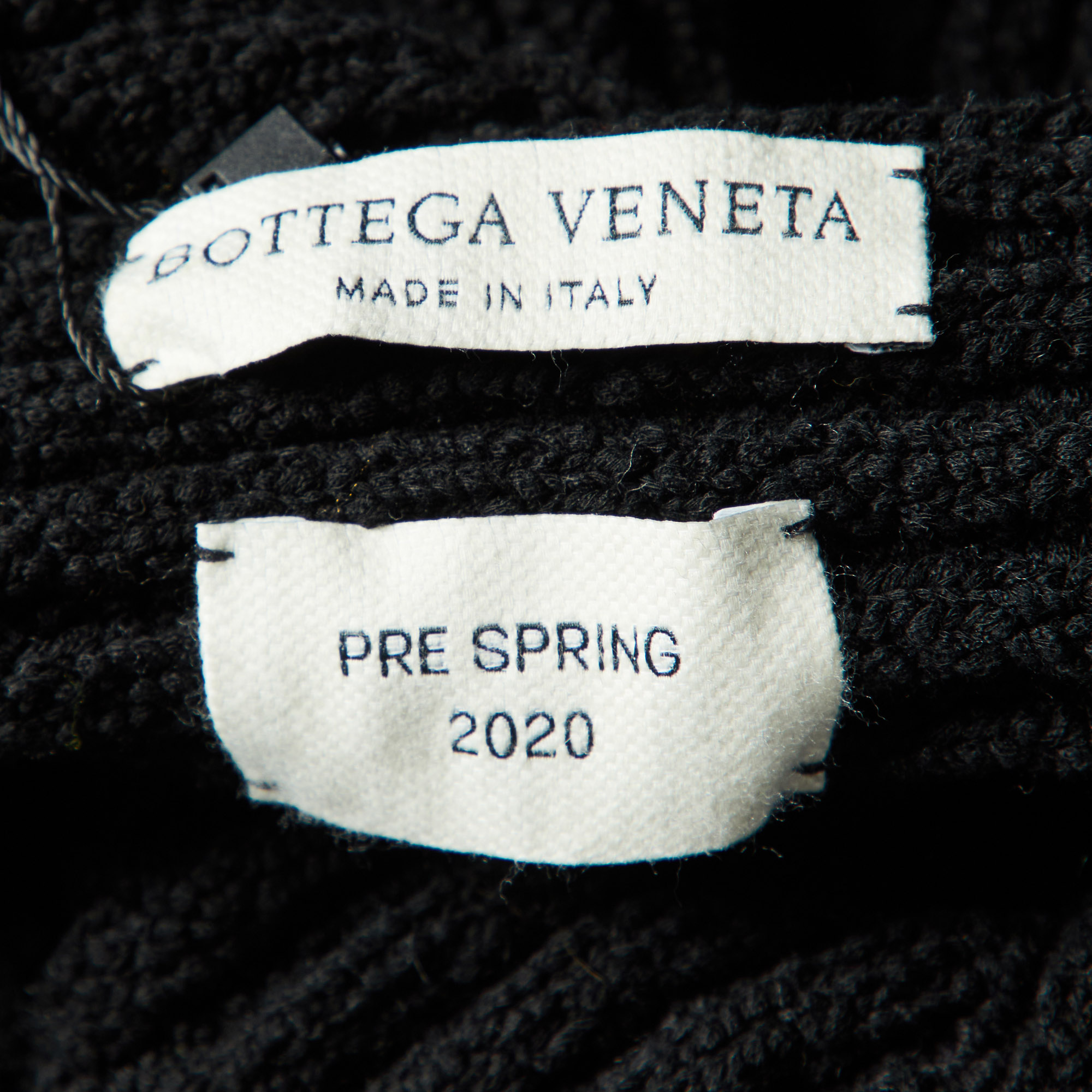 Bottega Veneta Black Rib Knit Cotton Full Sleeve Sweater M