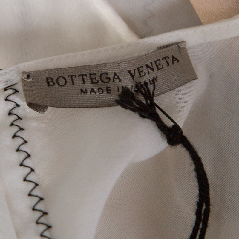 Bottega Veneta White Cotton Panelled Sleeveless Top S
