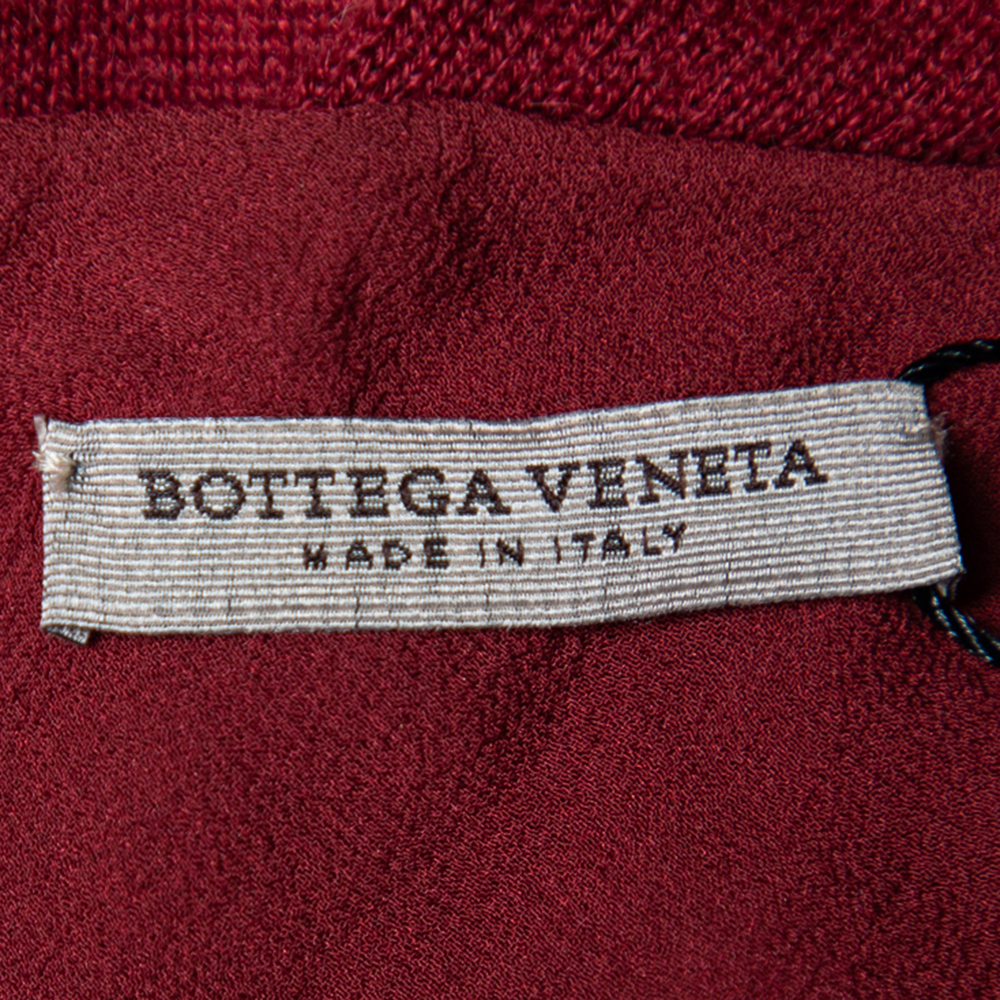 Bottega Veneta Red Cashmere & Silk Open Front Cardigan M