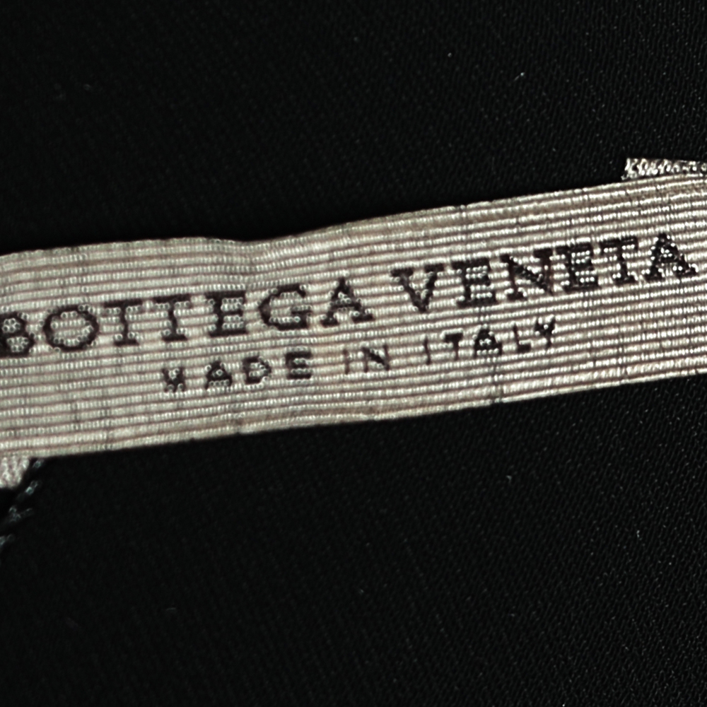 Bottega Veneta Black Silk Draped Detail Button Front Maxi Dress M