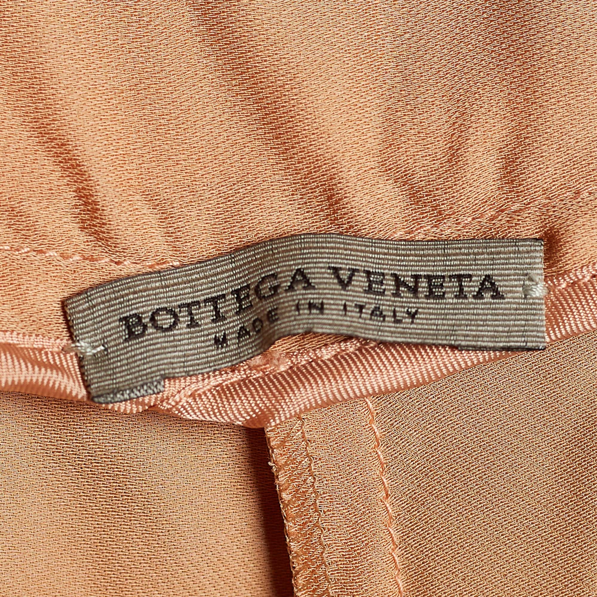 Bottega Veneta Orange Satin Pants M/Waist 32