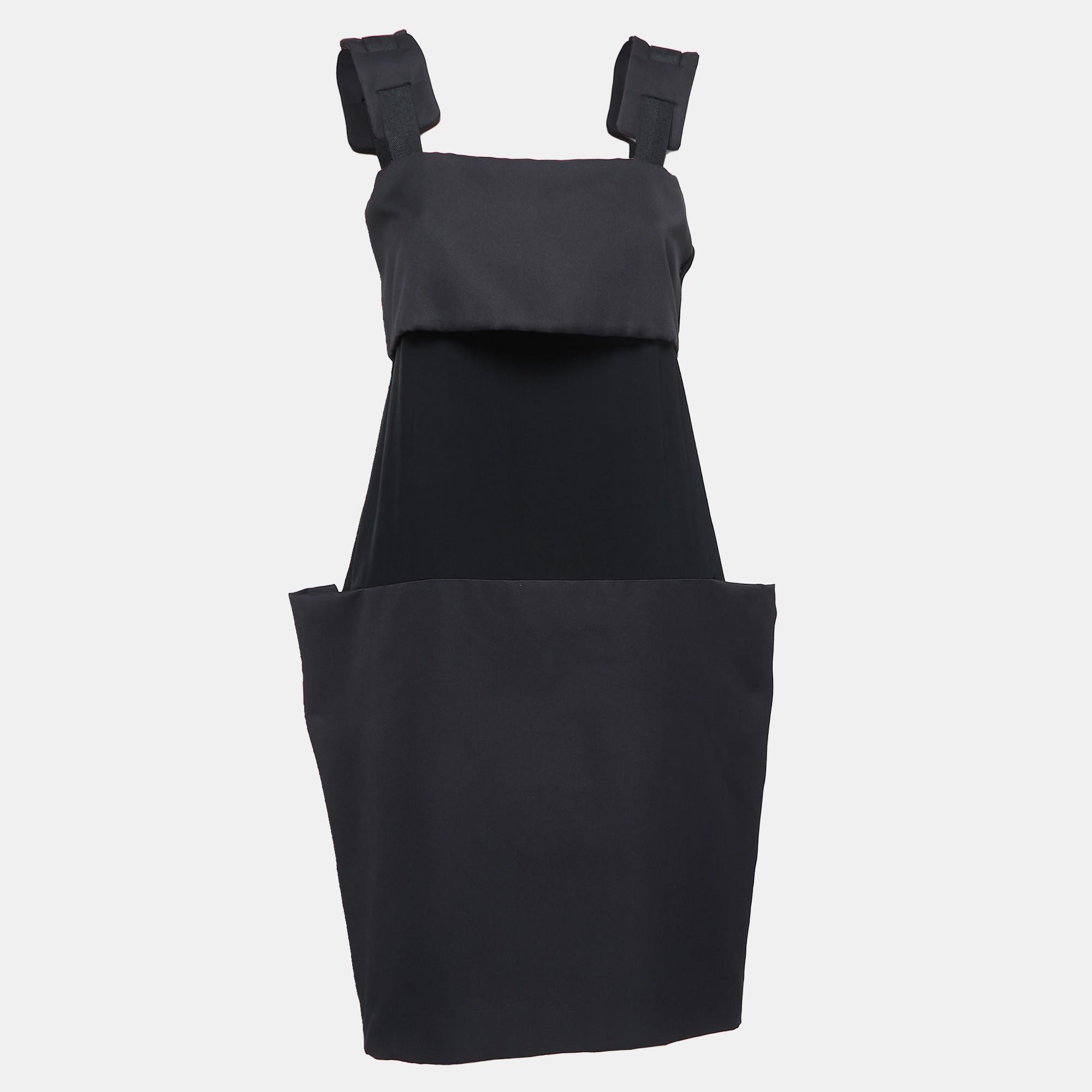 Bottega Veneta Black Synthetic Twill Sleeveless Dress S