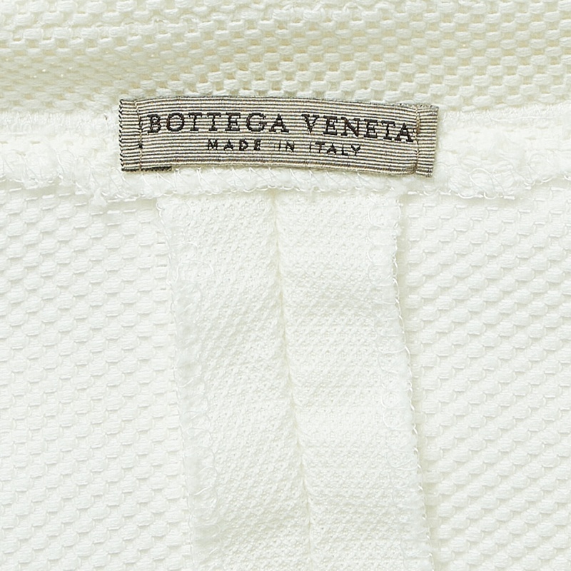 Bottega Veneta Off-White Perforated Cotton Single Breasted Jacket M