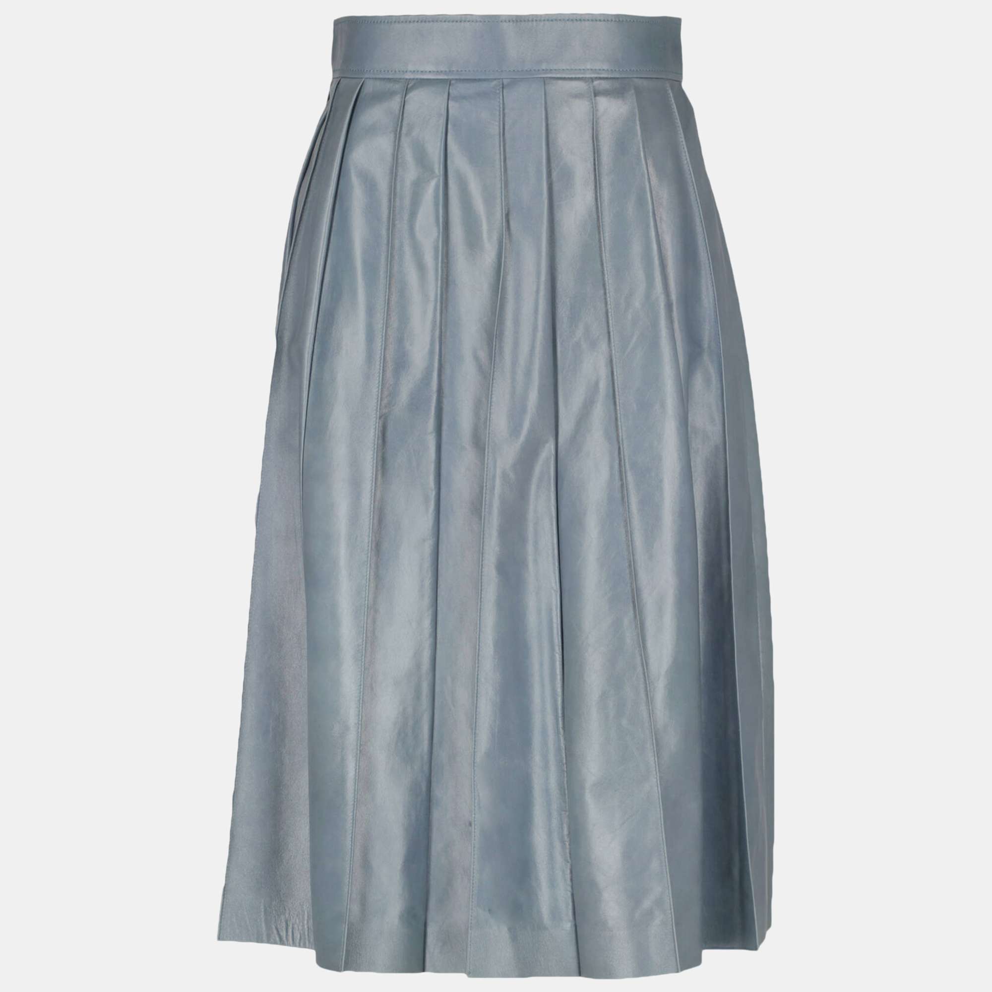 Bottega Veneta  Women's Leather Midi Skirt - Blue - S