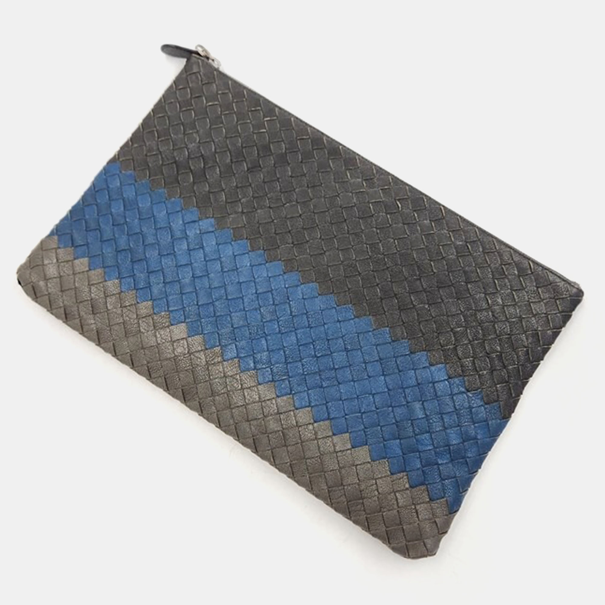 Bottega Veneta Tricolour Intrecciato Leather Pouch