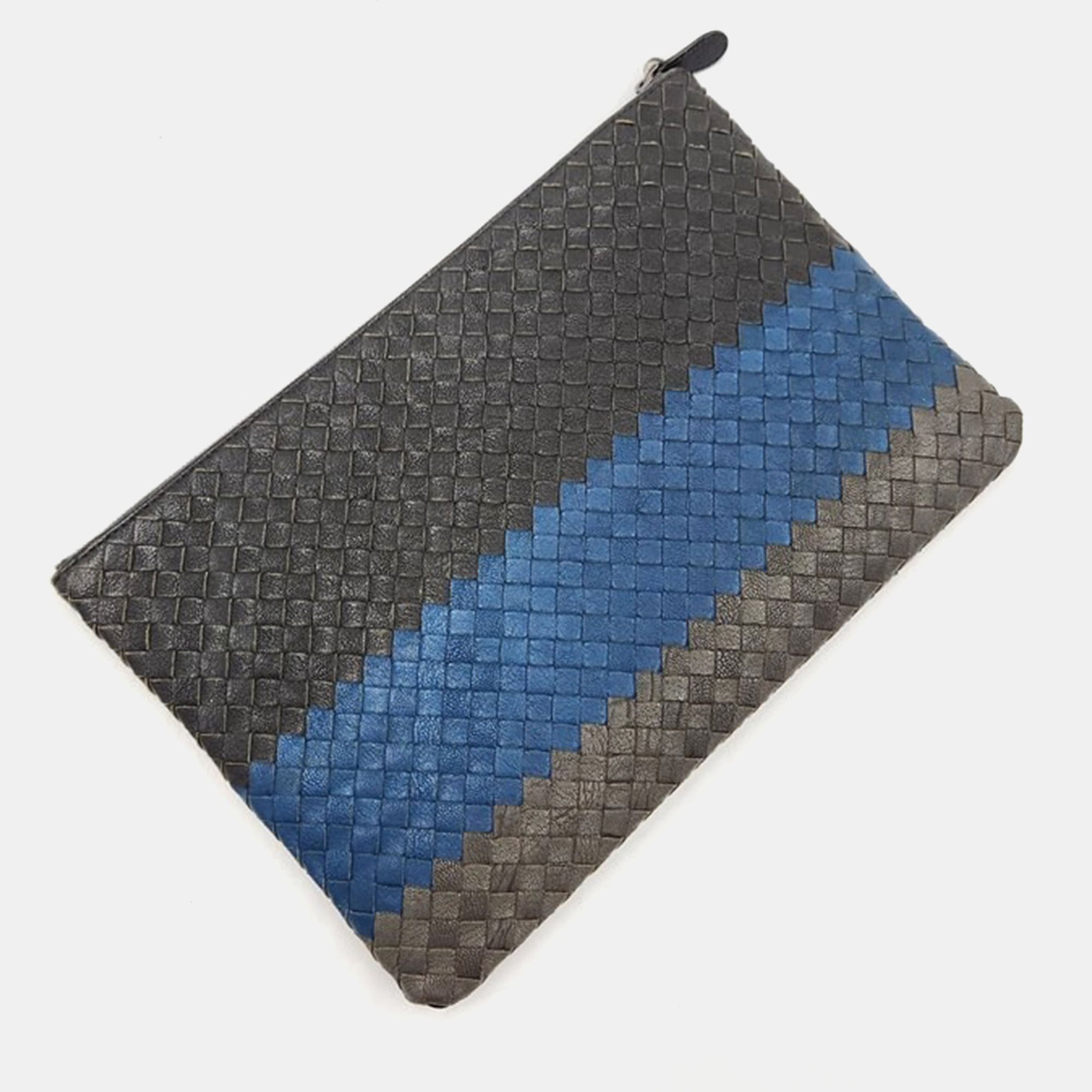 Bottega Veneta Tricolour Intrecciato Leather Pouch