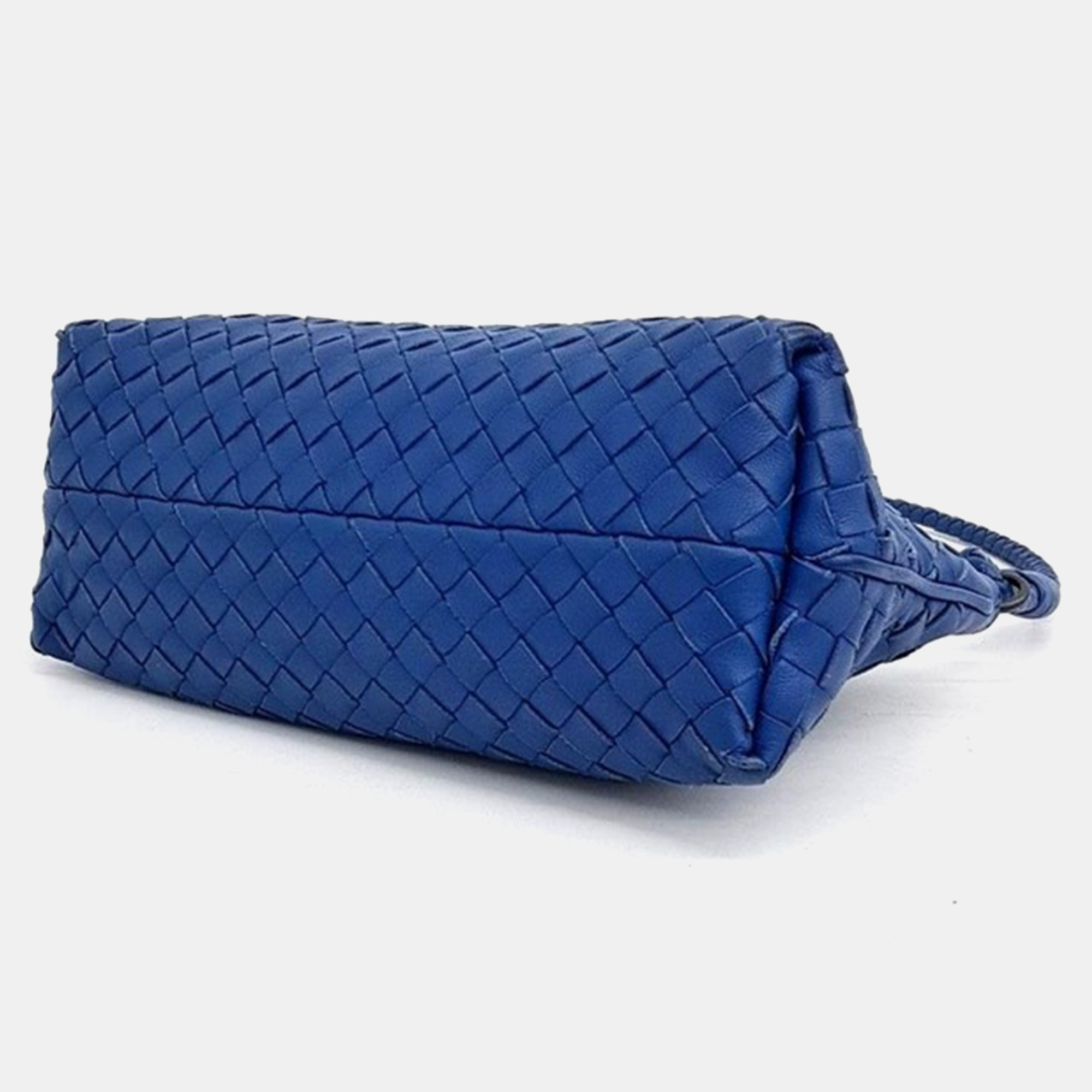 Bottega Veneta Blue Intrecciato Leather Nappa Shoulder Bag