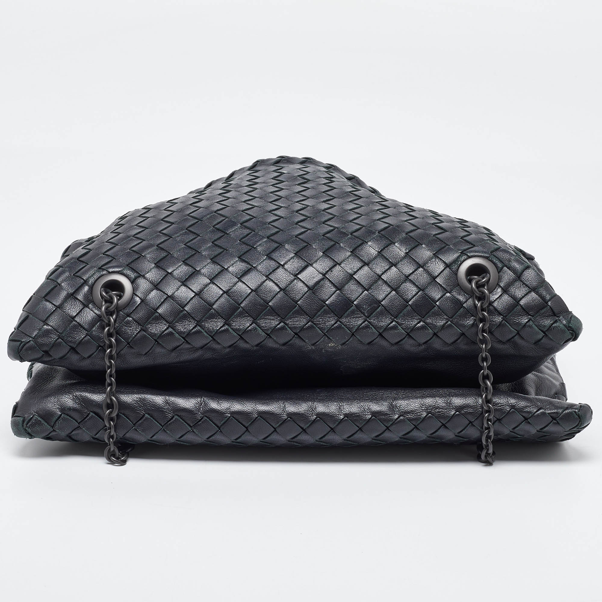 Bottega Veneta Black Intrecciato Leather Shoulder Bag