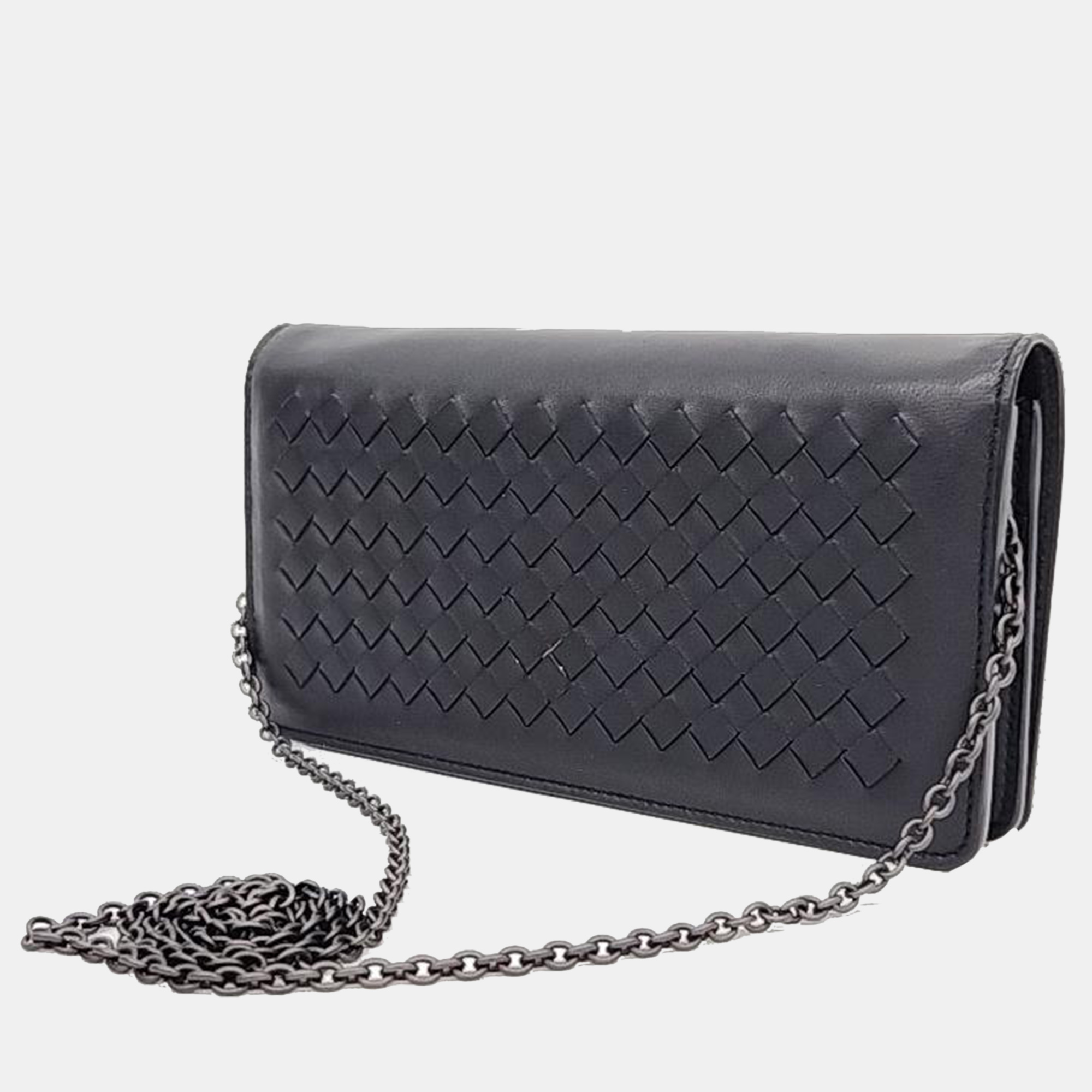 Bottega Veneta Black Leather Mesh Crossbody Bag