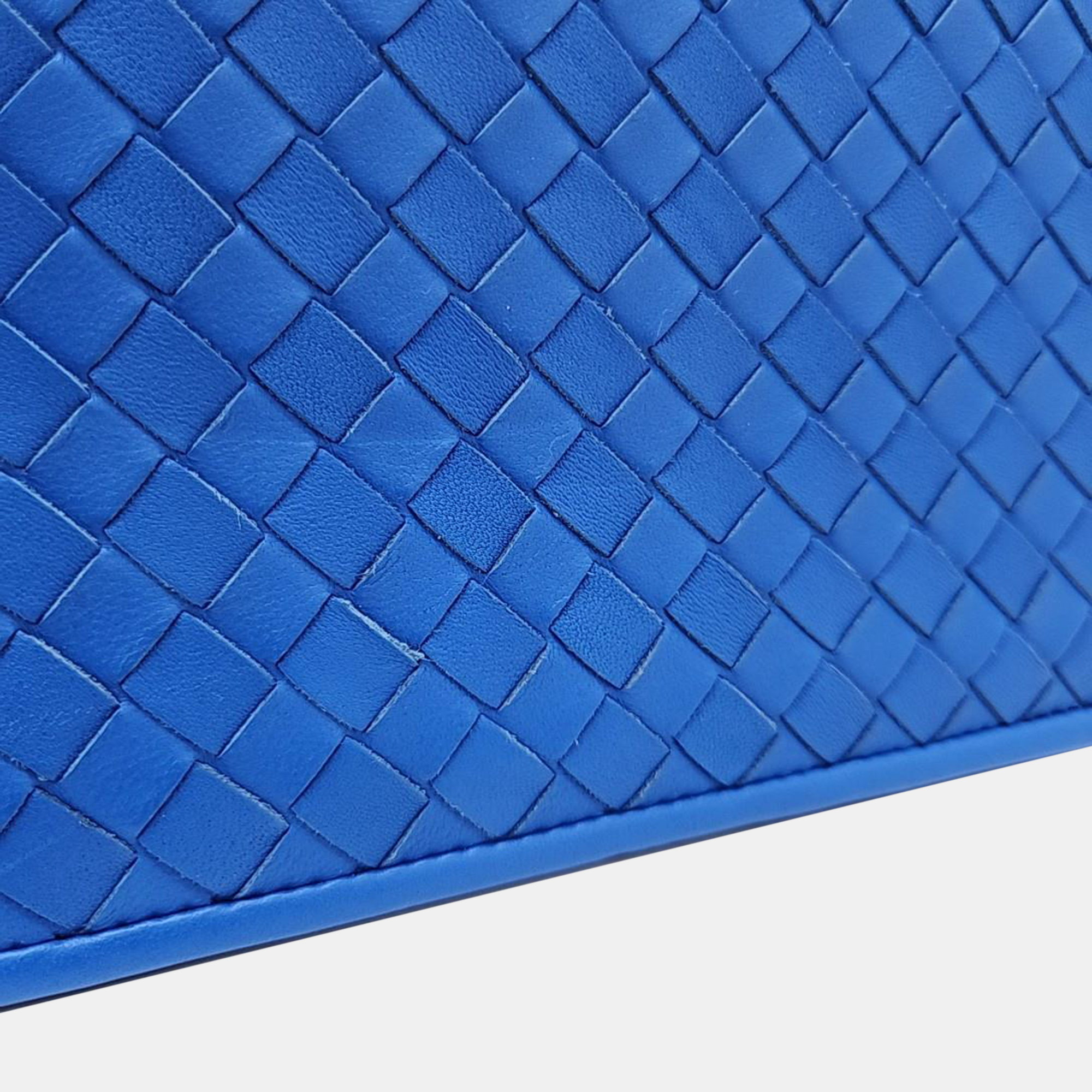 Bottega Veneta Blue Intrecciato Leather Mesh Crossbody Bag