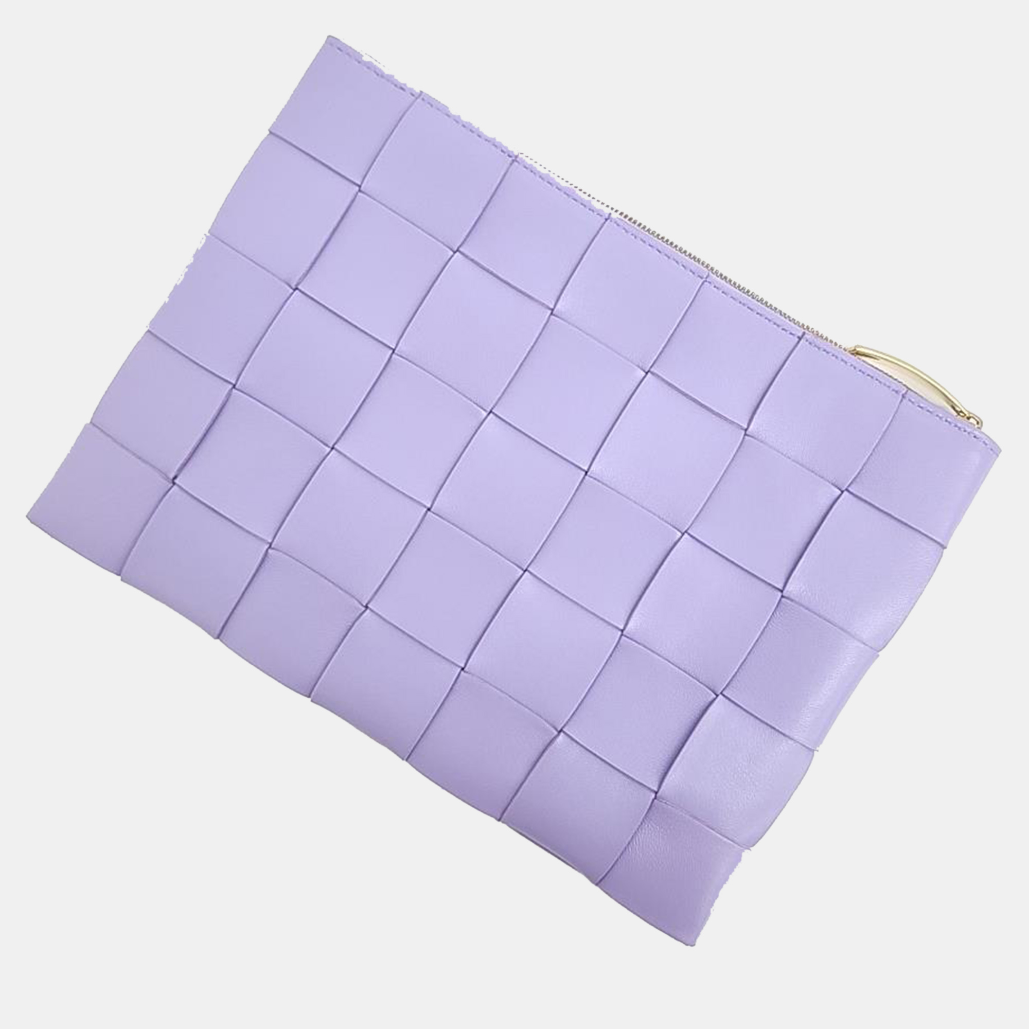 Bottega Veneta Purple Leather Clutch