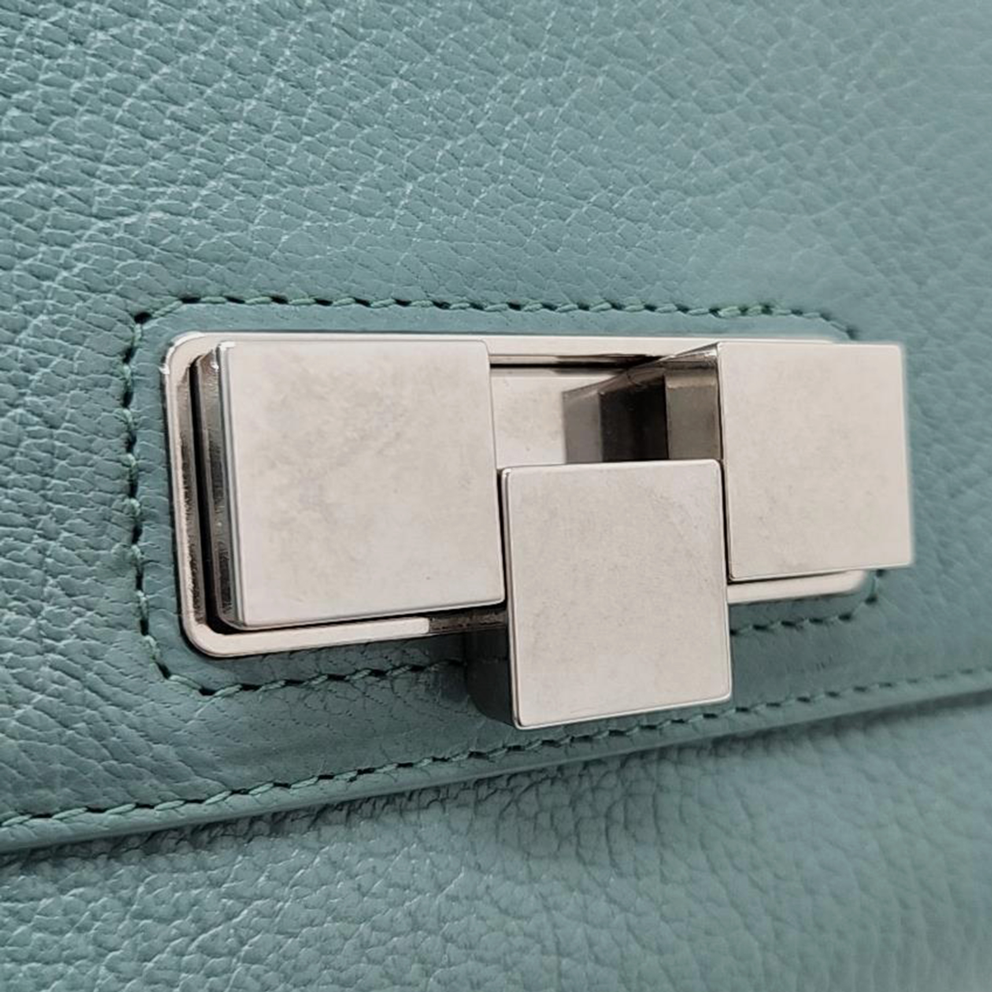 Bottega Veneta Blue Leather Triangle Mini Belt Bag