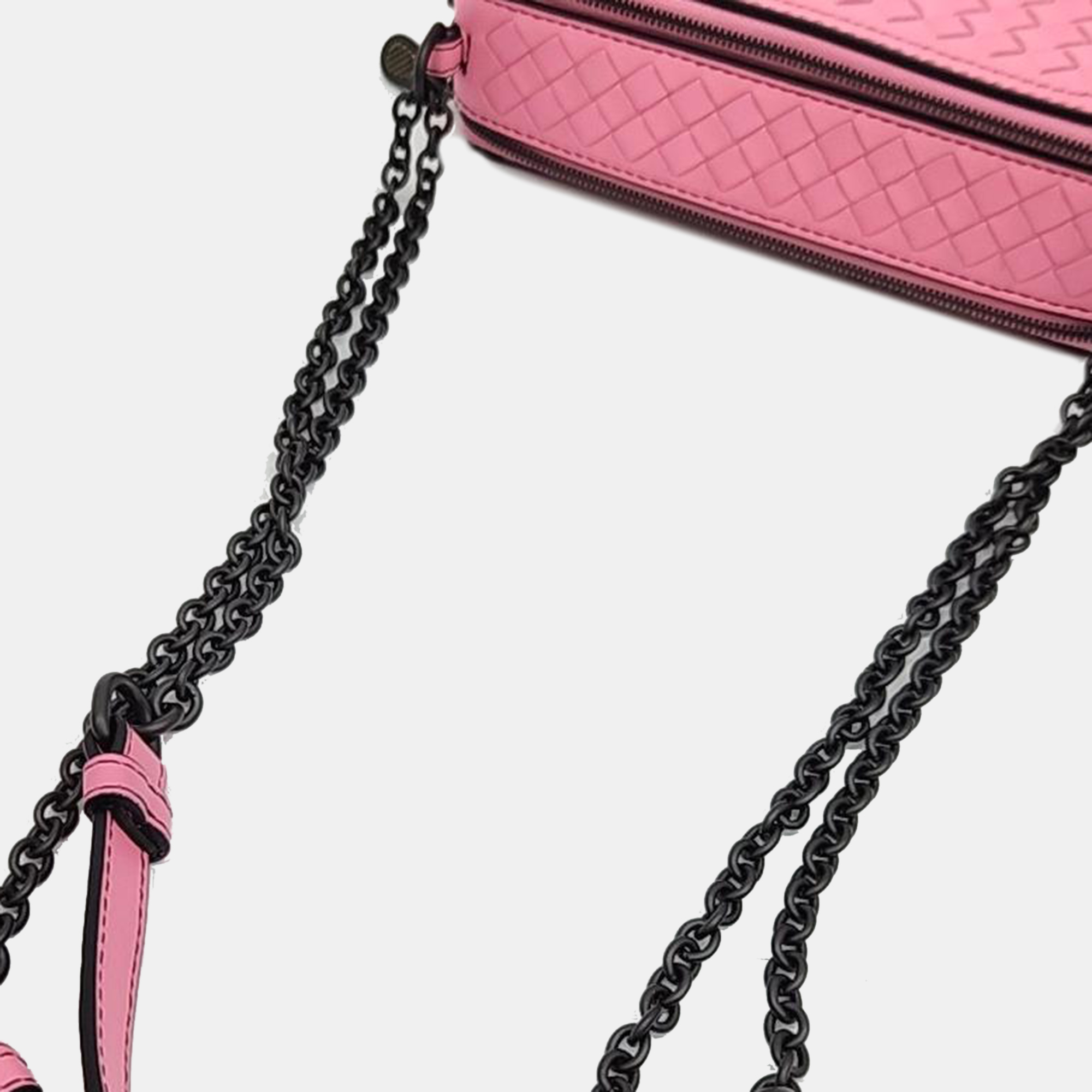 Bottega Veneta Pink Intrecciato Leather Camera Bag