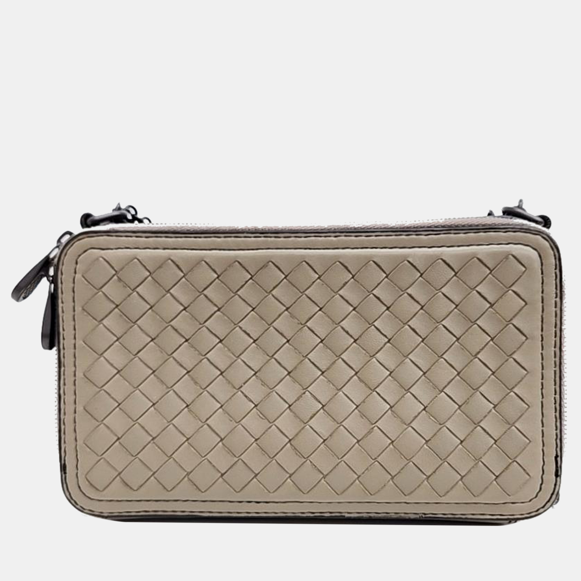 Bottega Veneta Beige Intrecciato Leather Shoulder Bag