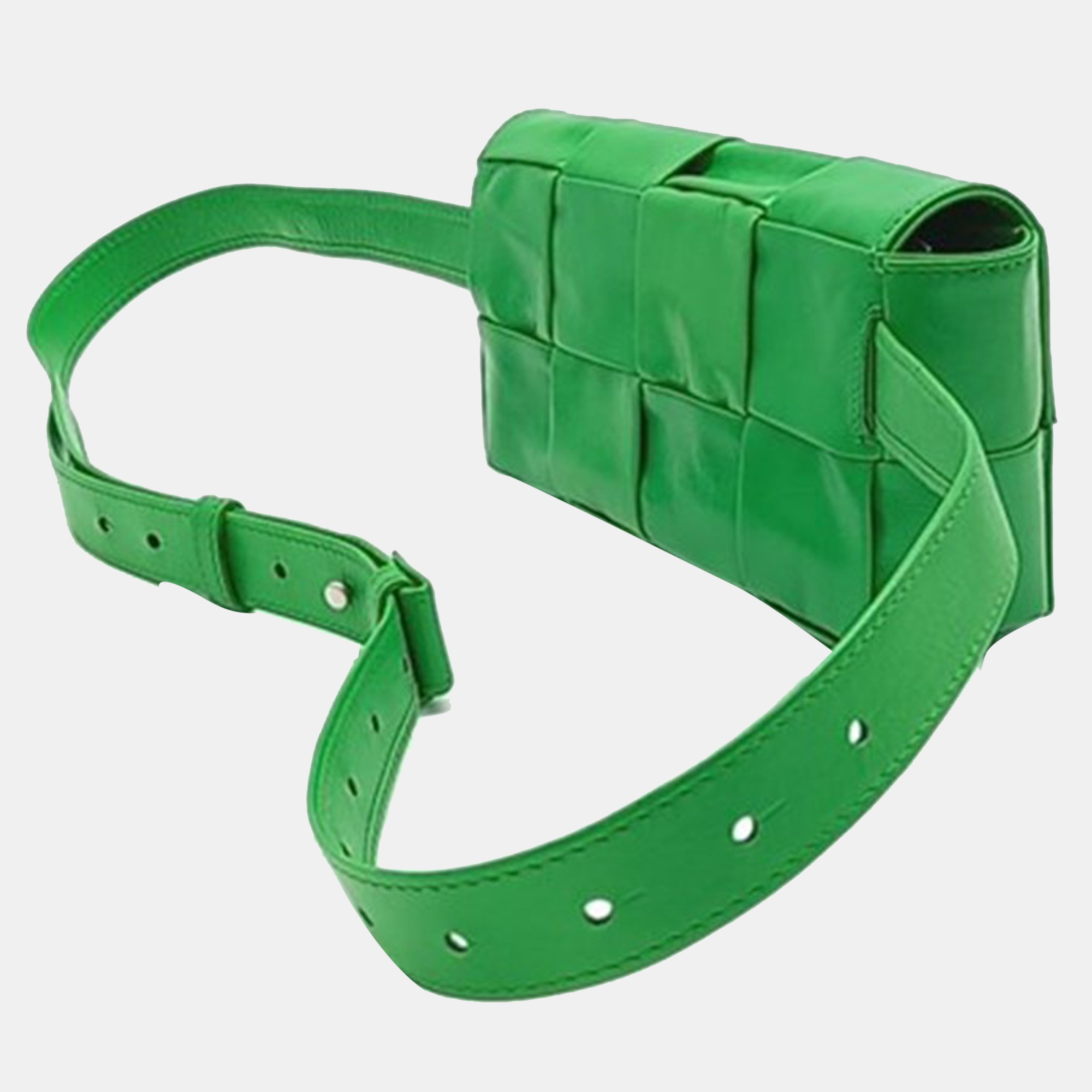 Bottega Veneta Green Leather Candy Cassette Belt Bag